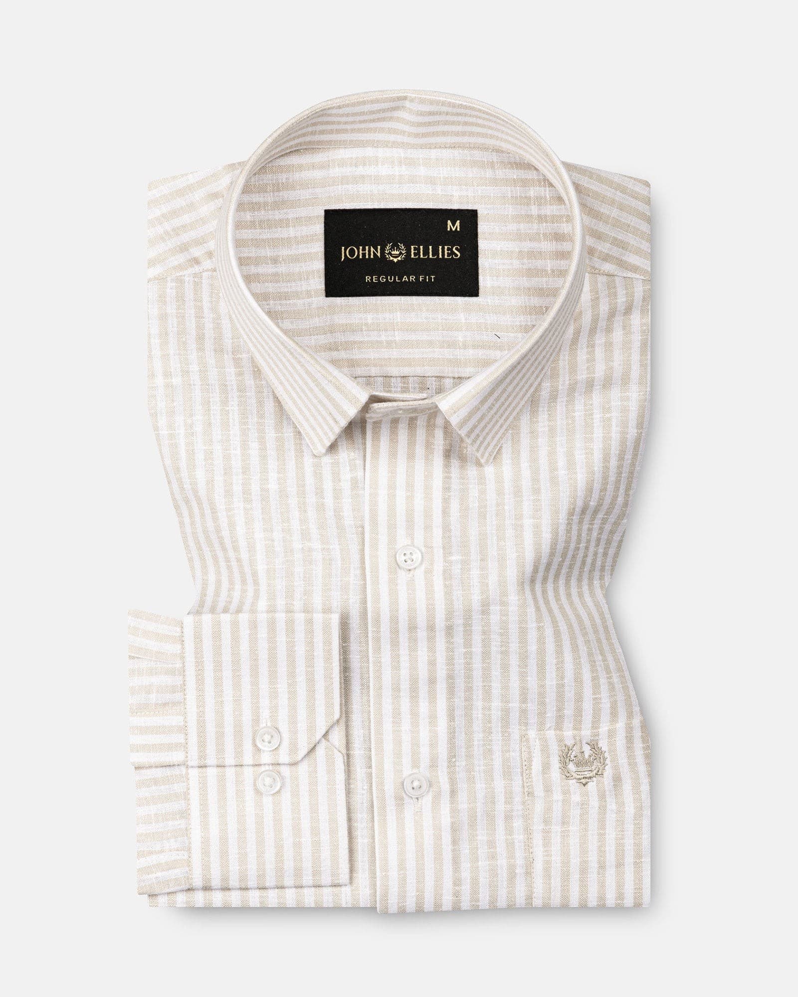 Gion Cream Stripes Linen Shirt