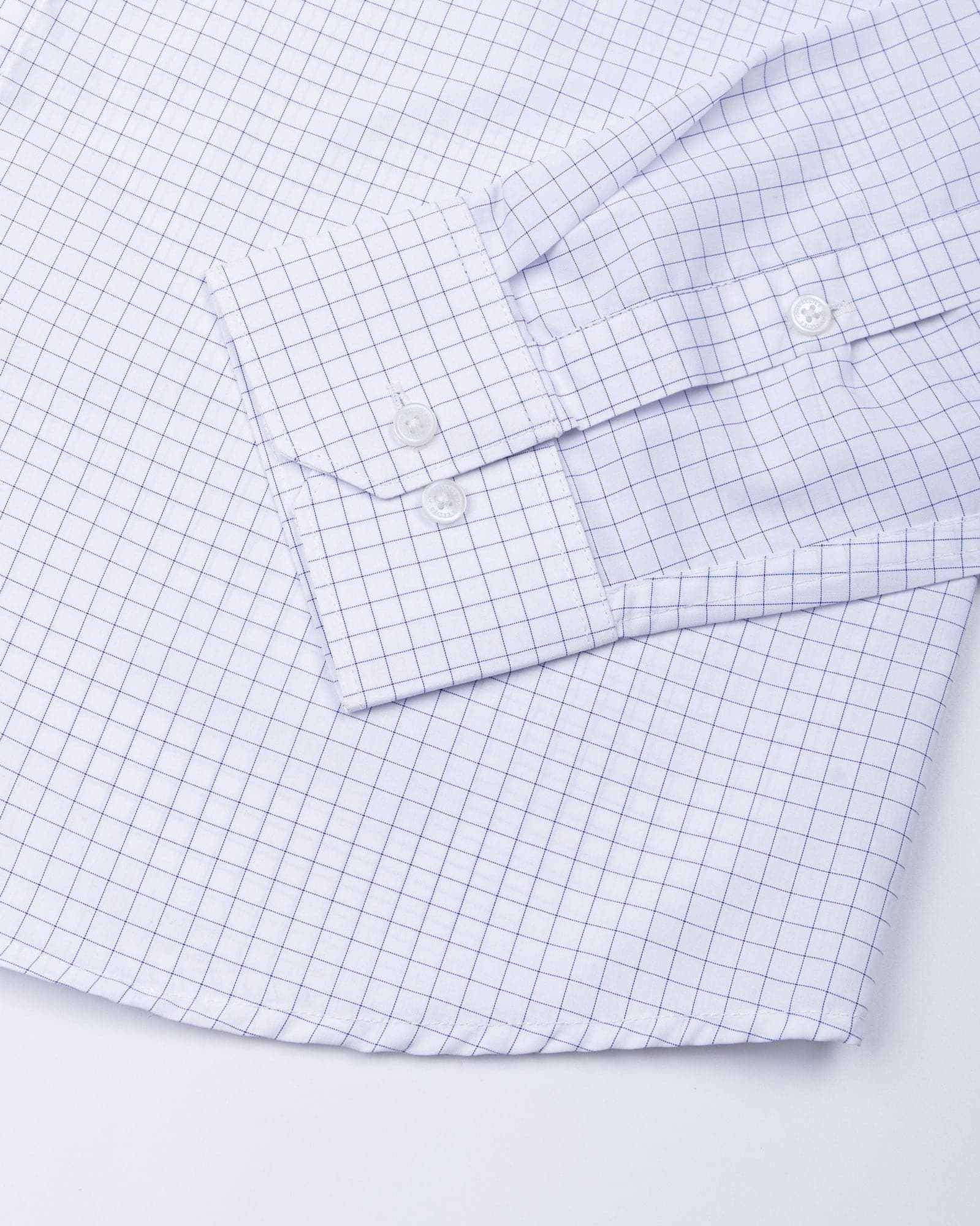 Regals Navy Blue Check Cutaway Cotton Shirt