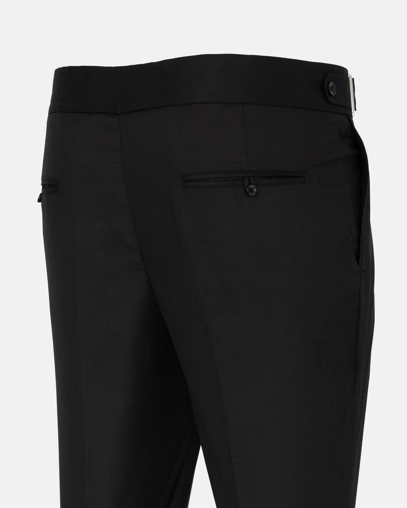 Iscen Black Formal Cotton Neapolitan Pant