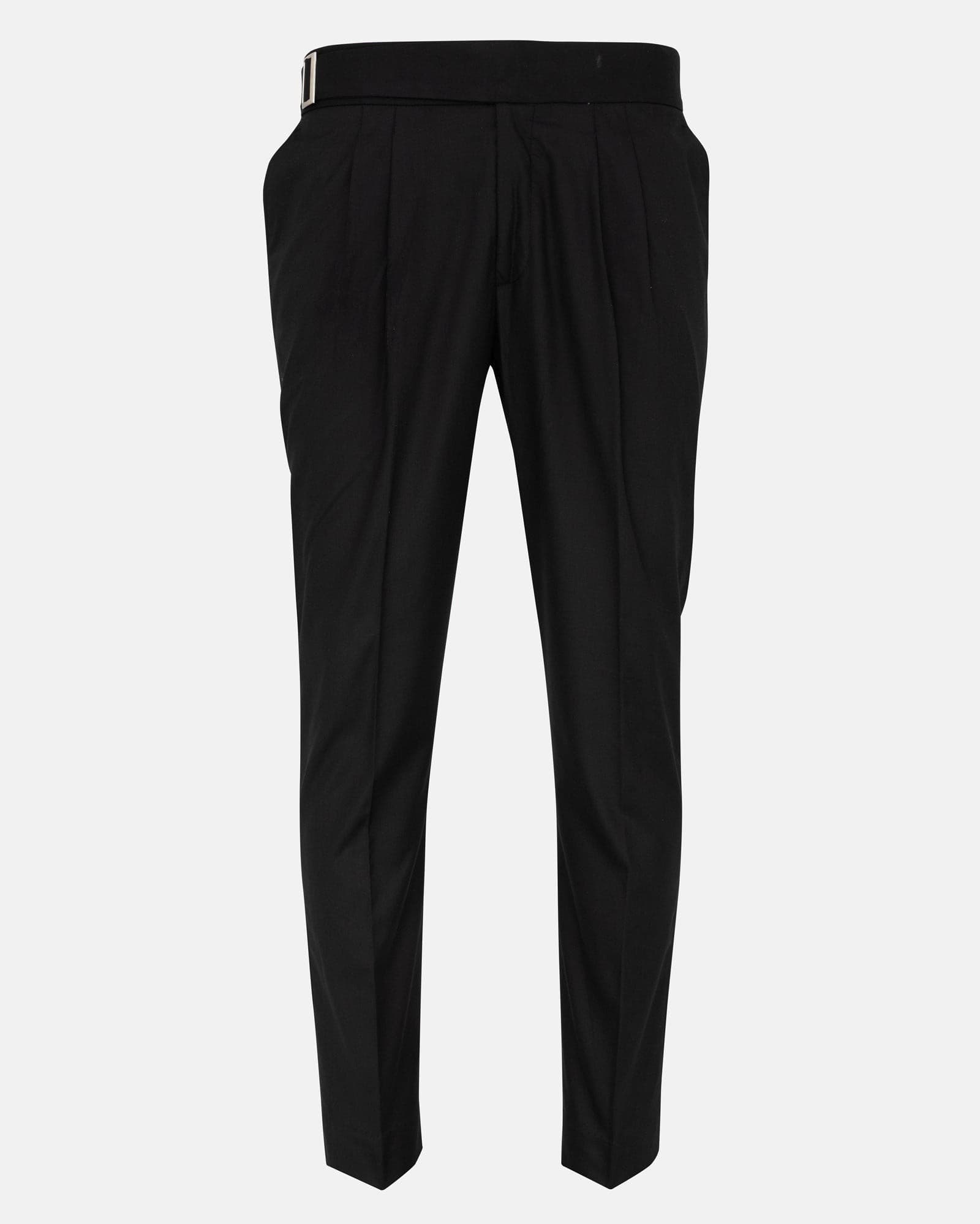 Iscen Black Formal Cotton Neapolitan Pant