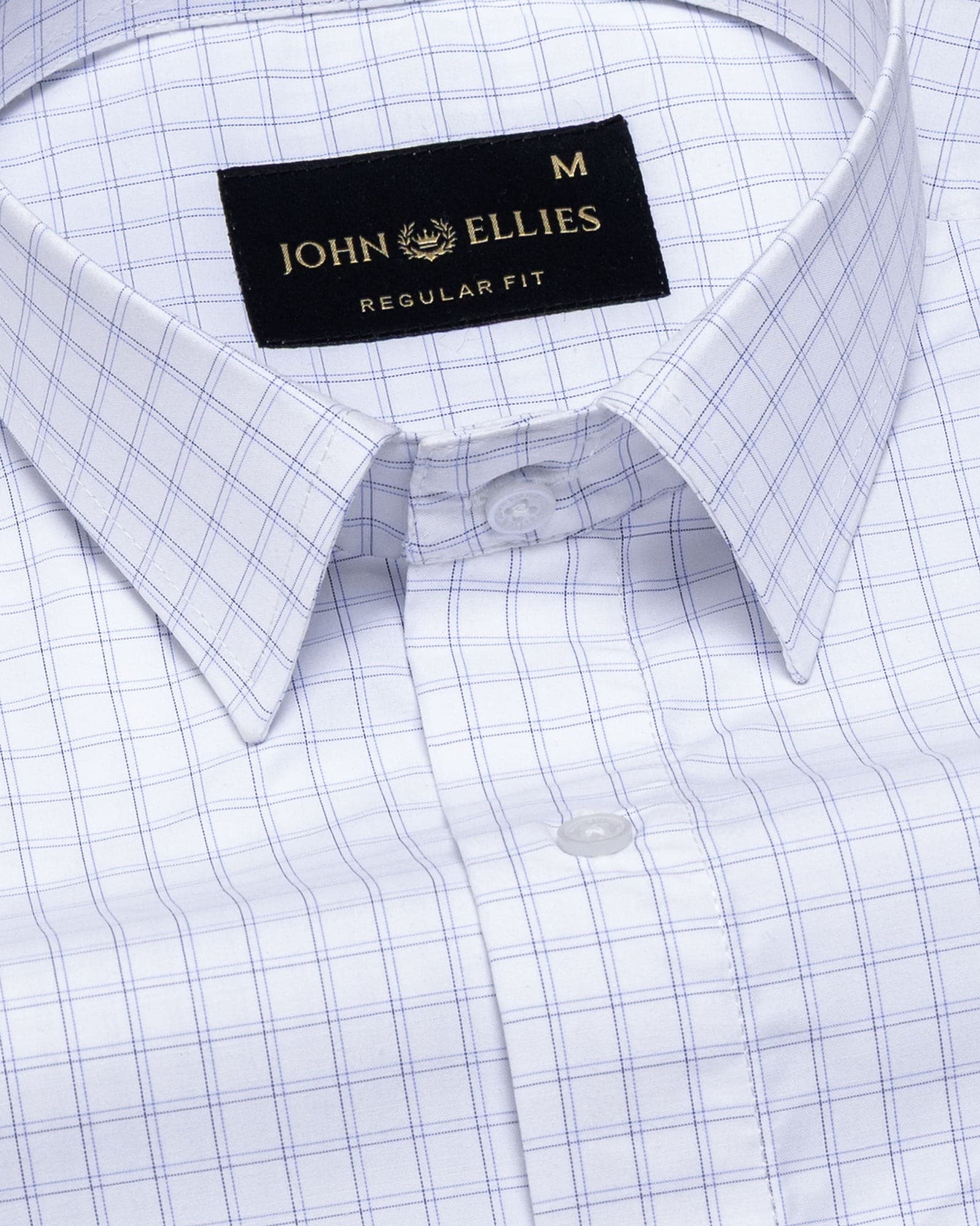Helston Navy Blue Check Cotton Shirt