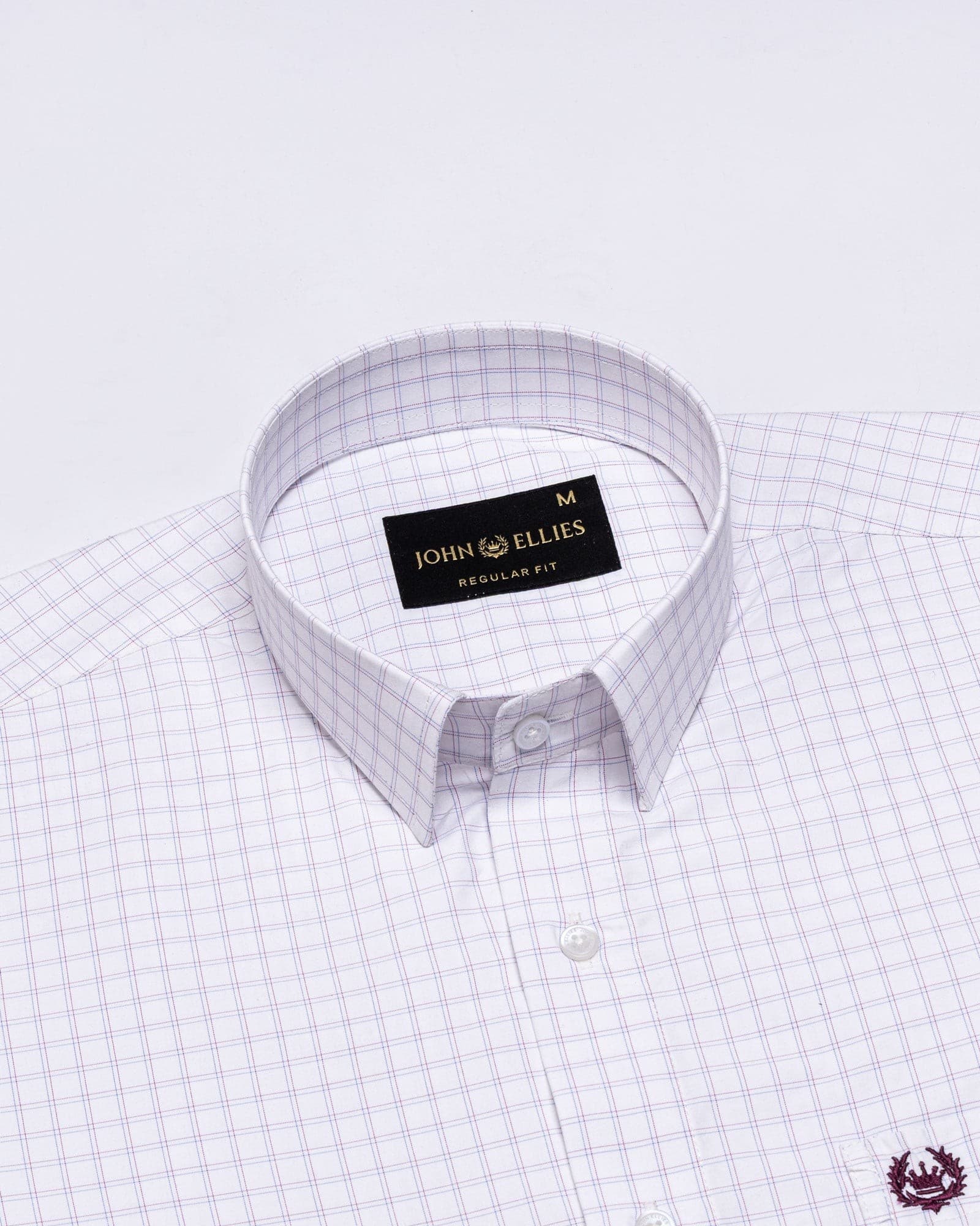 Helston Maroon Check Cotton Shirt