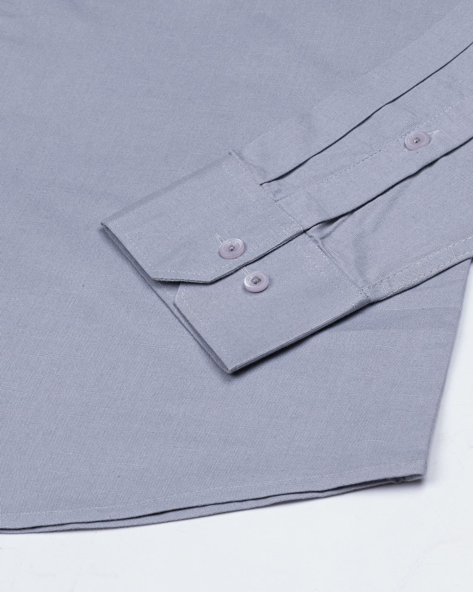 Amess Silver Plain Linen Shirt