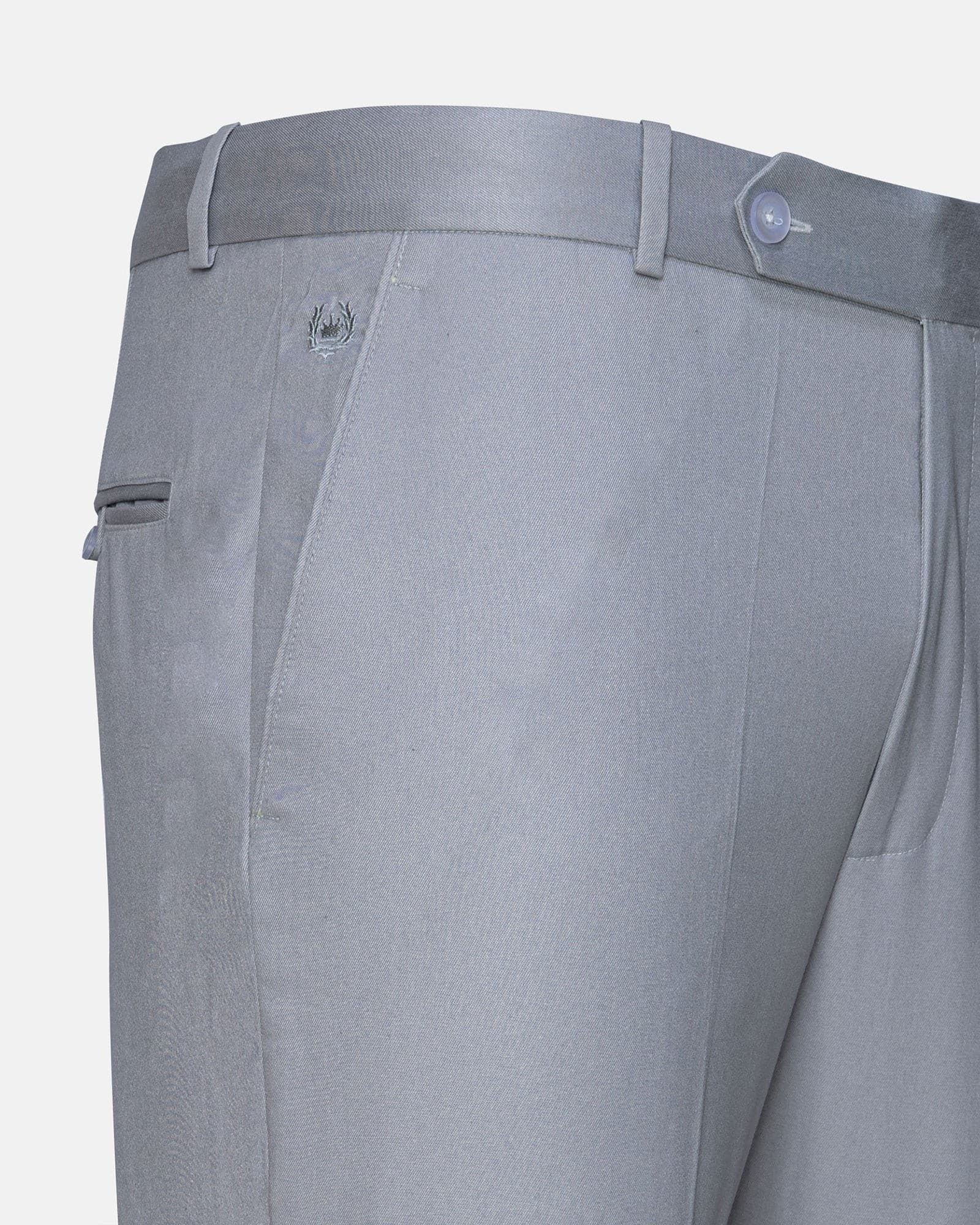 Canes Silver Plain Formal Cotton Pant