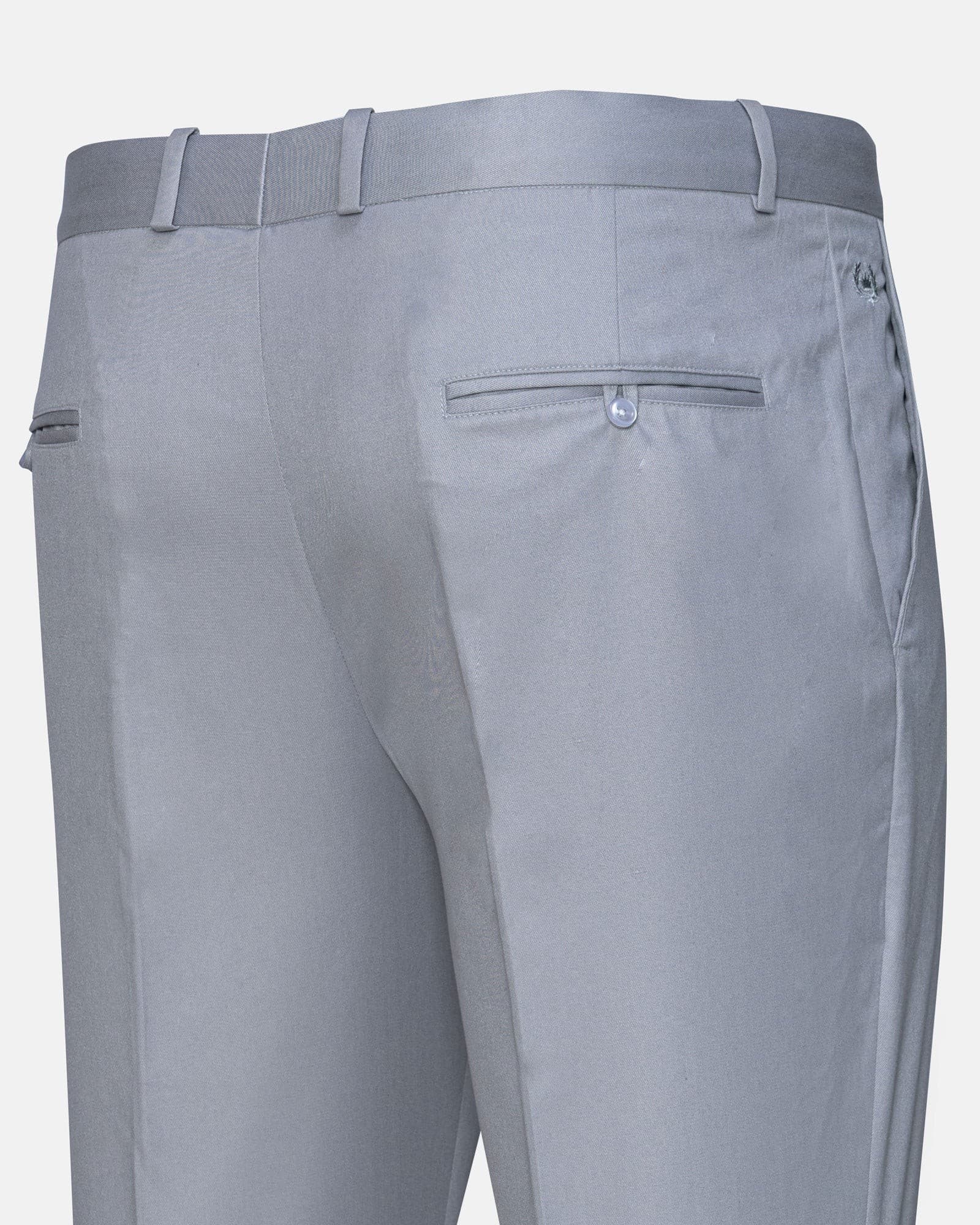 Canes Silver Plain Formal Cotton Pant