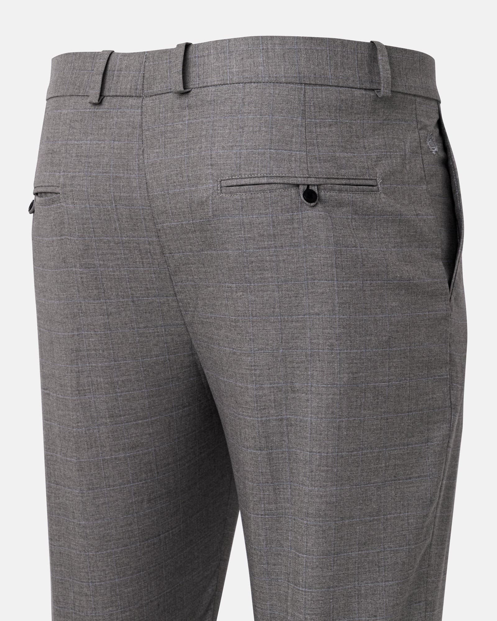 Robbs Silver Checked Formal Pant