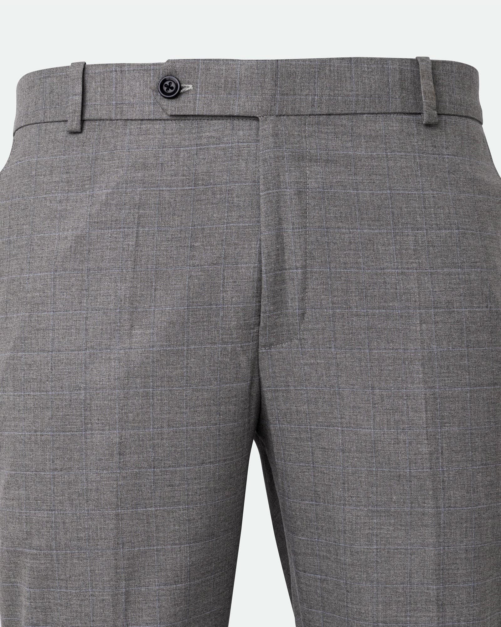 Robbs Silver Checked Formal Pant