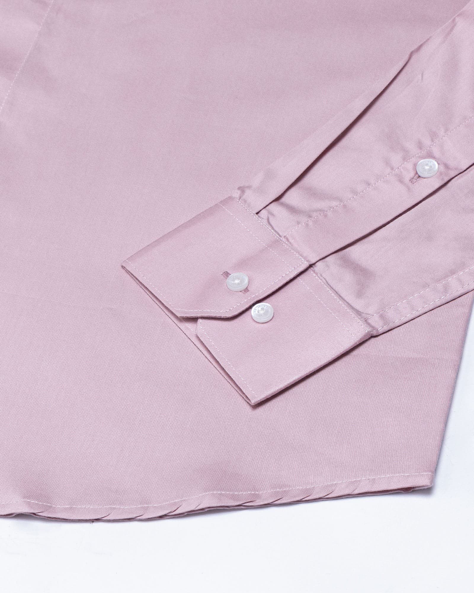 Arden Pink Plain Mandarin Giza Cotton Shirt