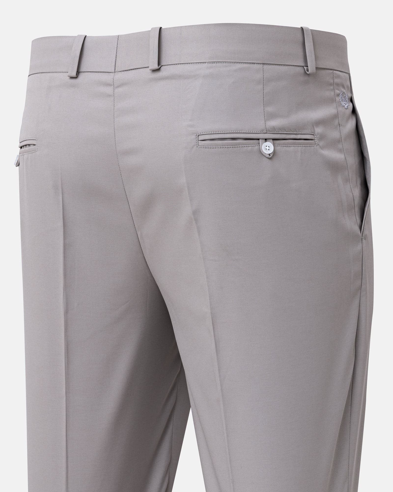 Ascots Silver Plain Formal Cotton Pant