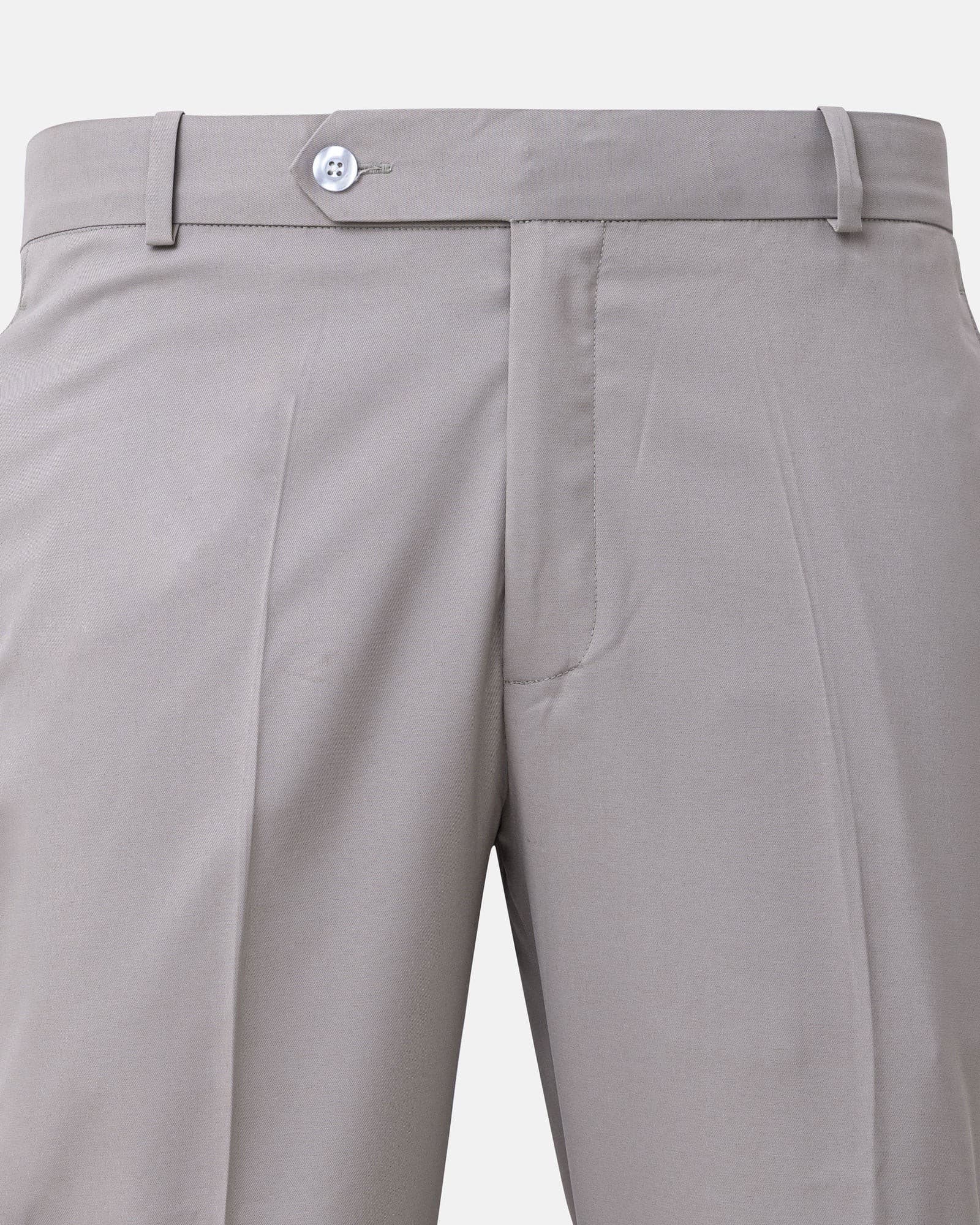 Ascots Silver Plain Formal Cotton Pant