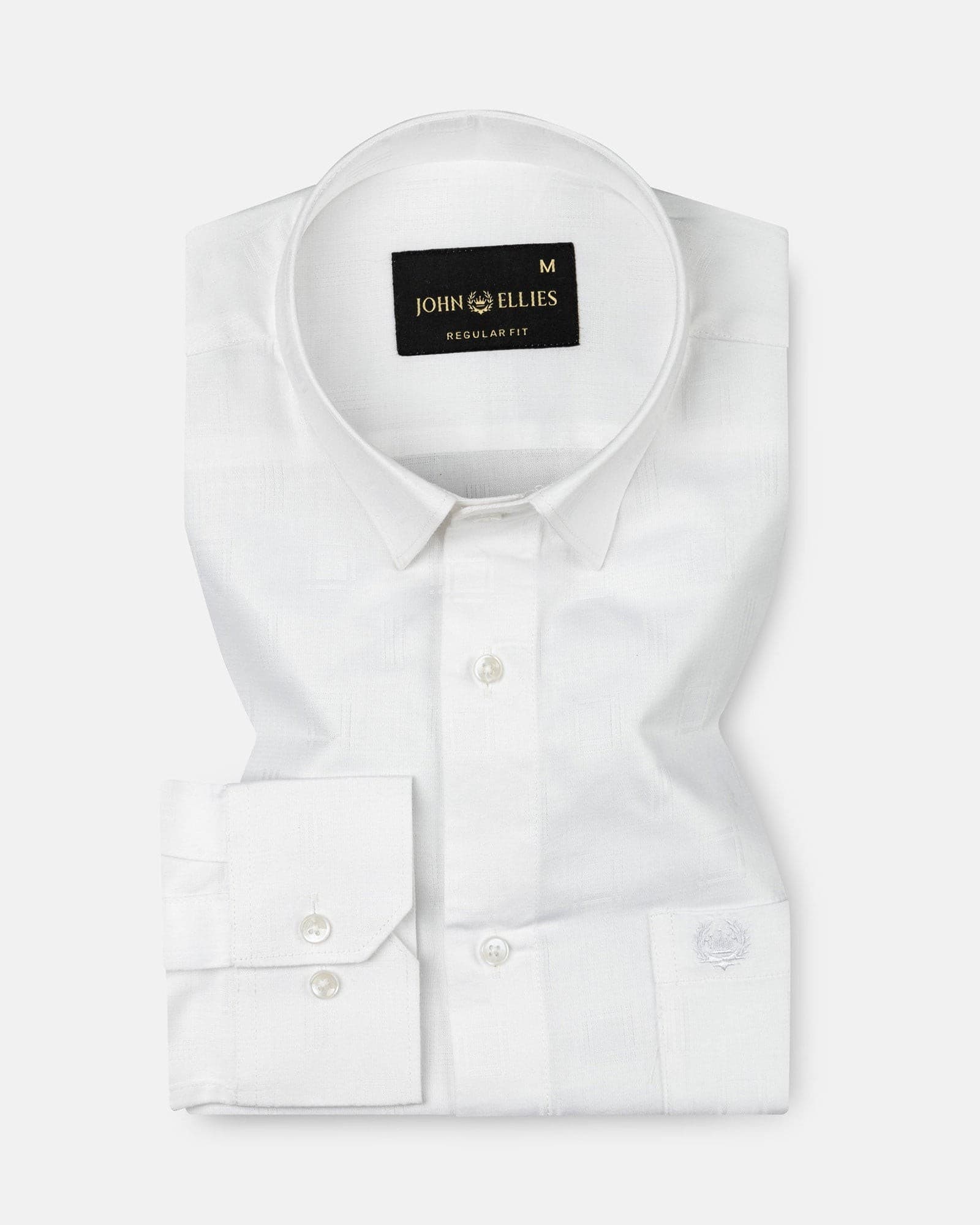 Agnes White Textured Cotton Shirt