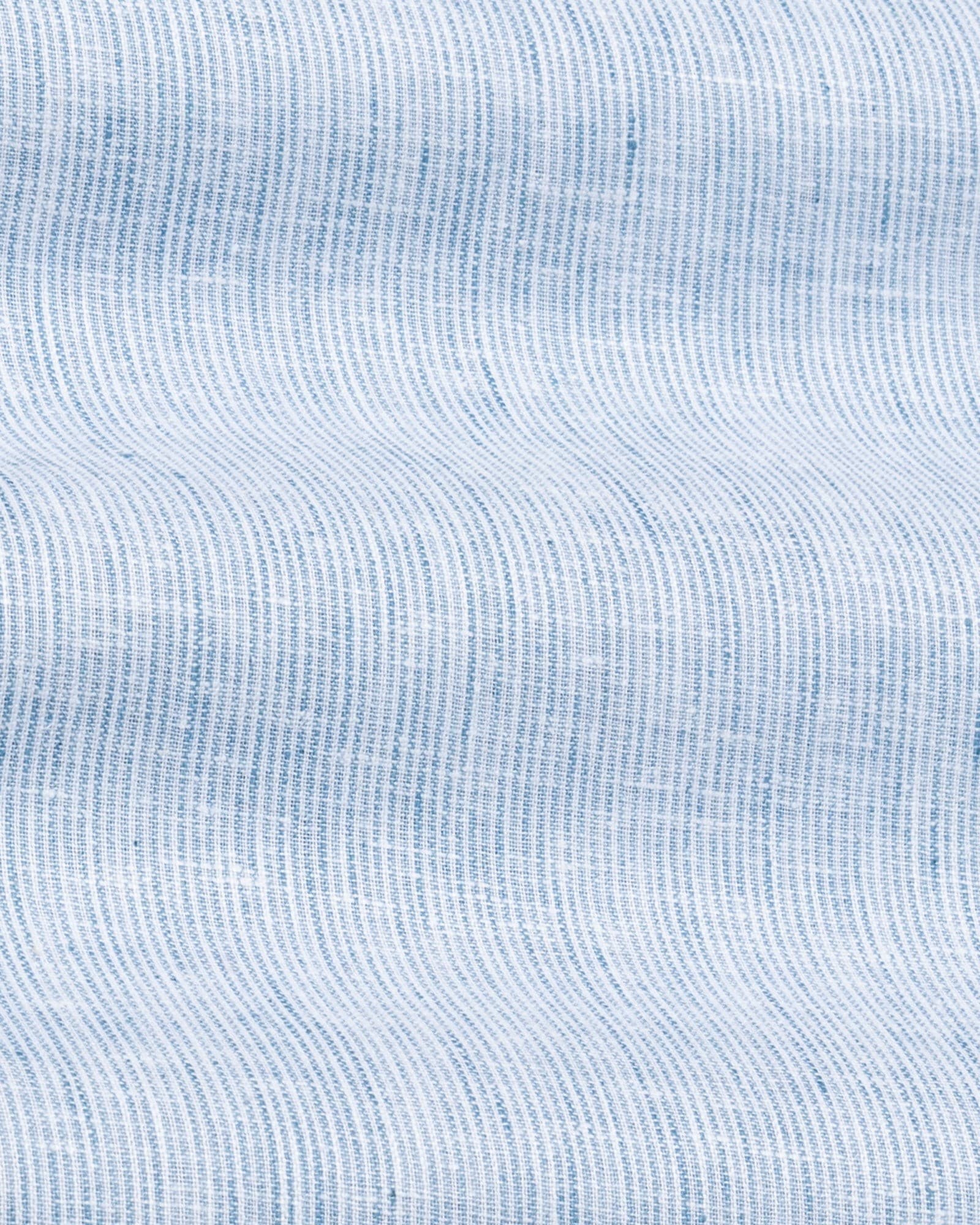 Macbeth Sky Blue Stripe Button Down Linen Shirt