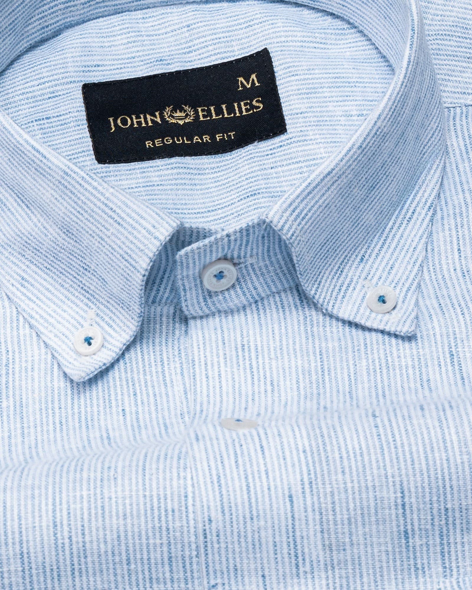 Macbeth Sky Blue Stripe Button Down Linen Shirt