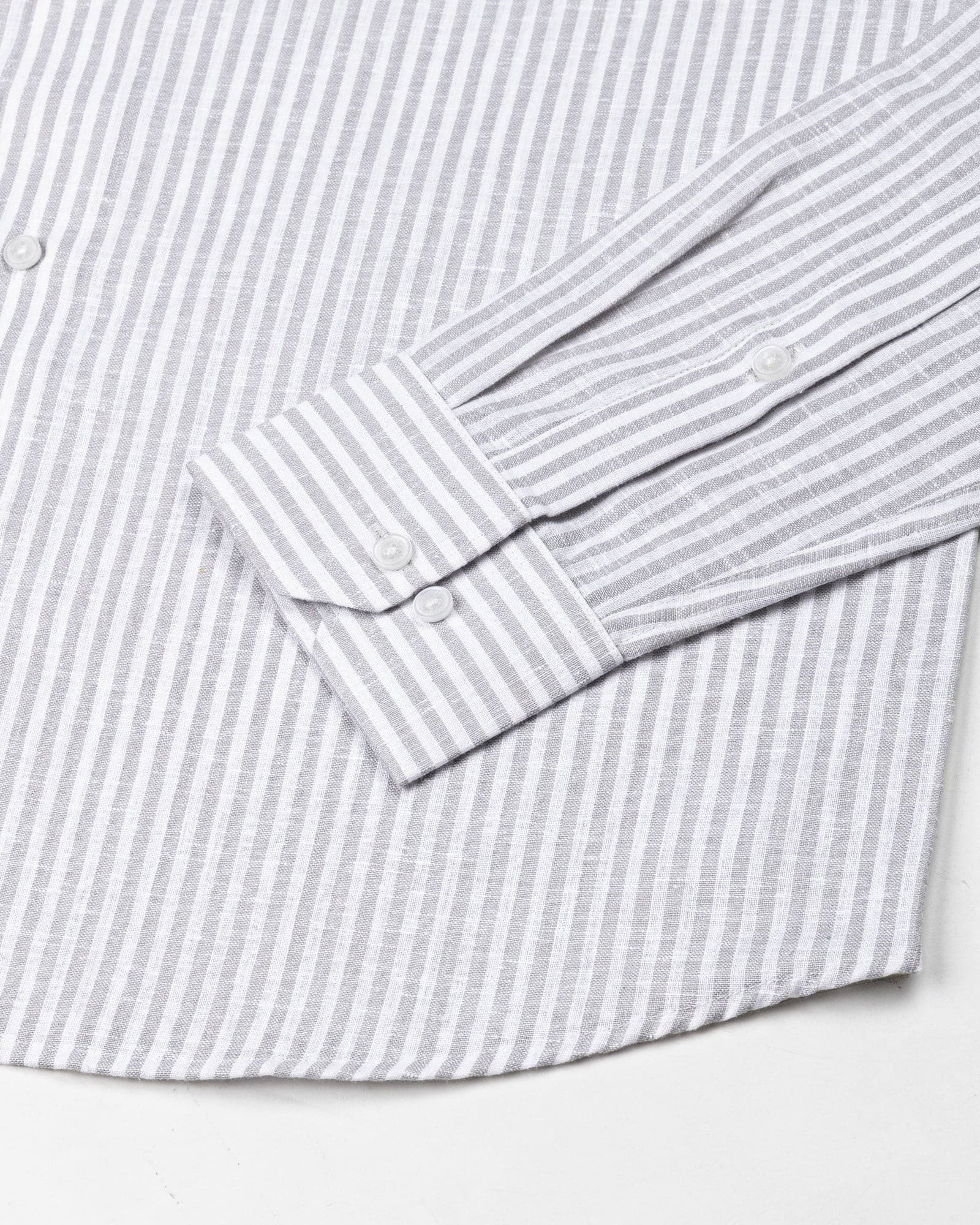 Gion Silver Stripes Linen Shirt