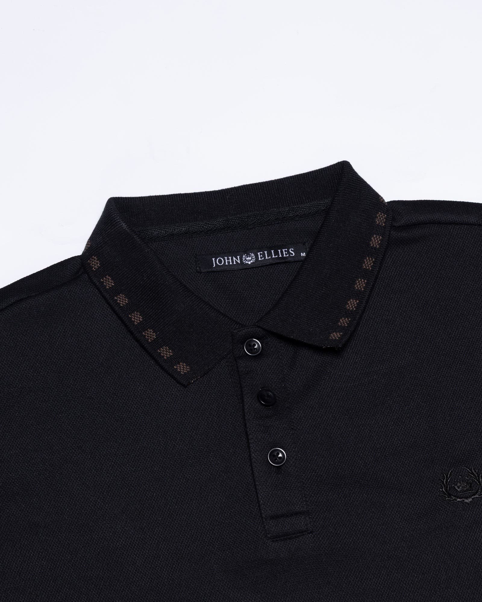 Sakura Black Cotton Polo T-Shirt