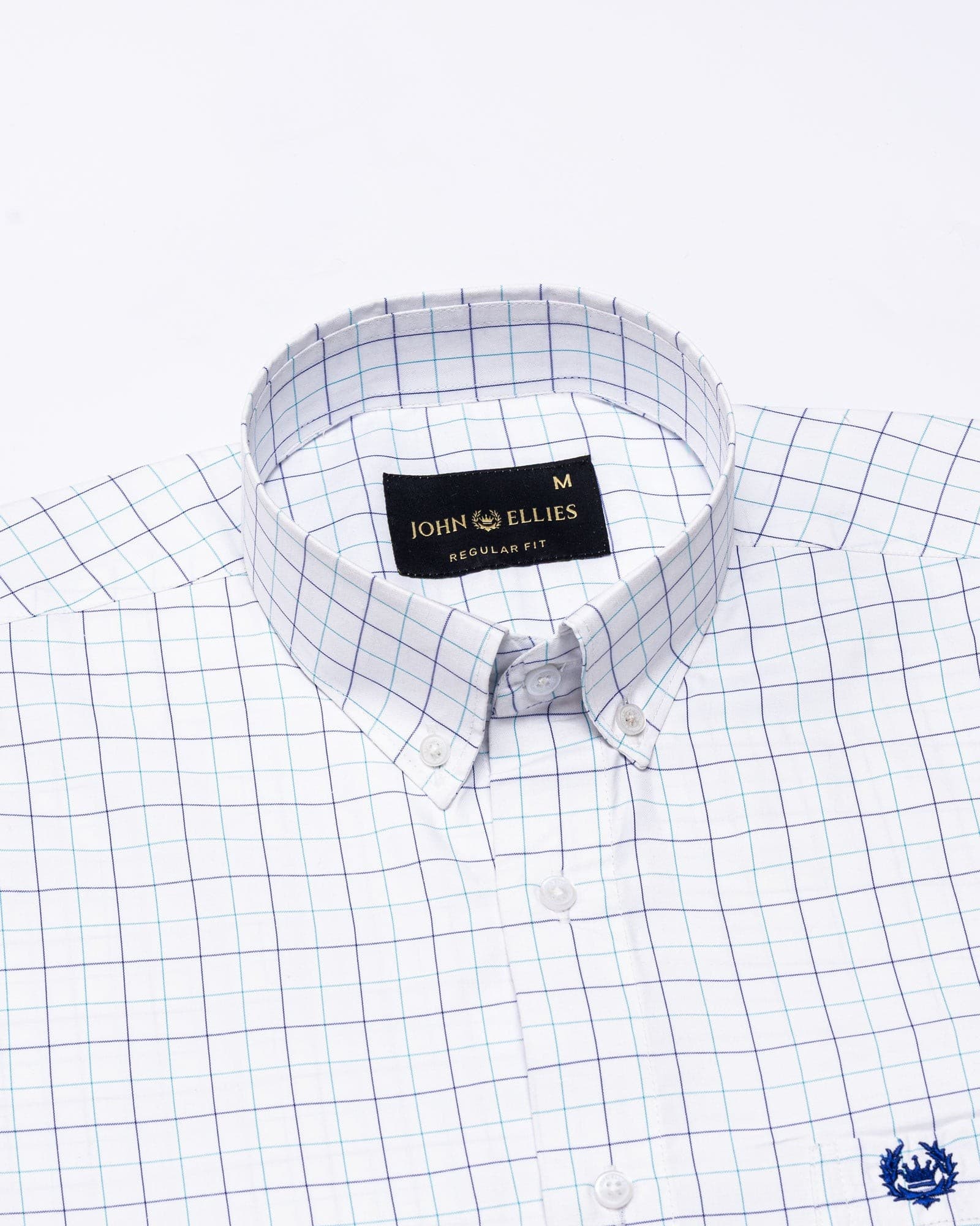 Ruvin Green Check Button Down Cotton Shirt