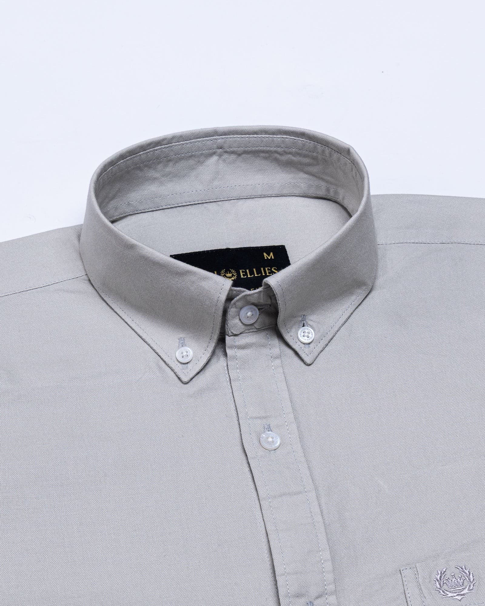 Regent Silver Plain Button Down Oxford Cotton Shirt