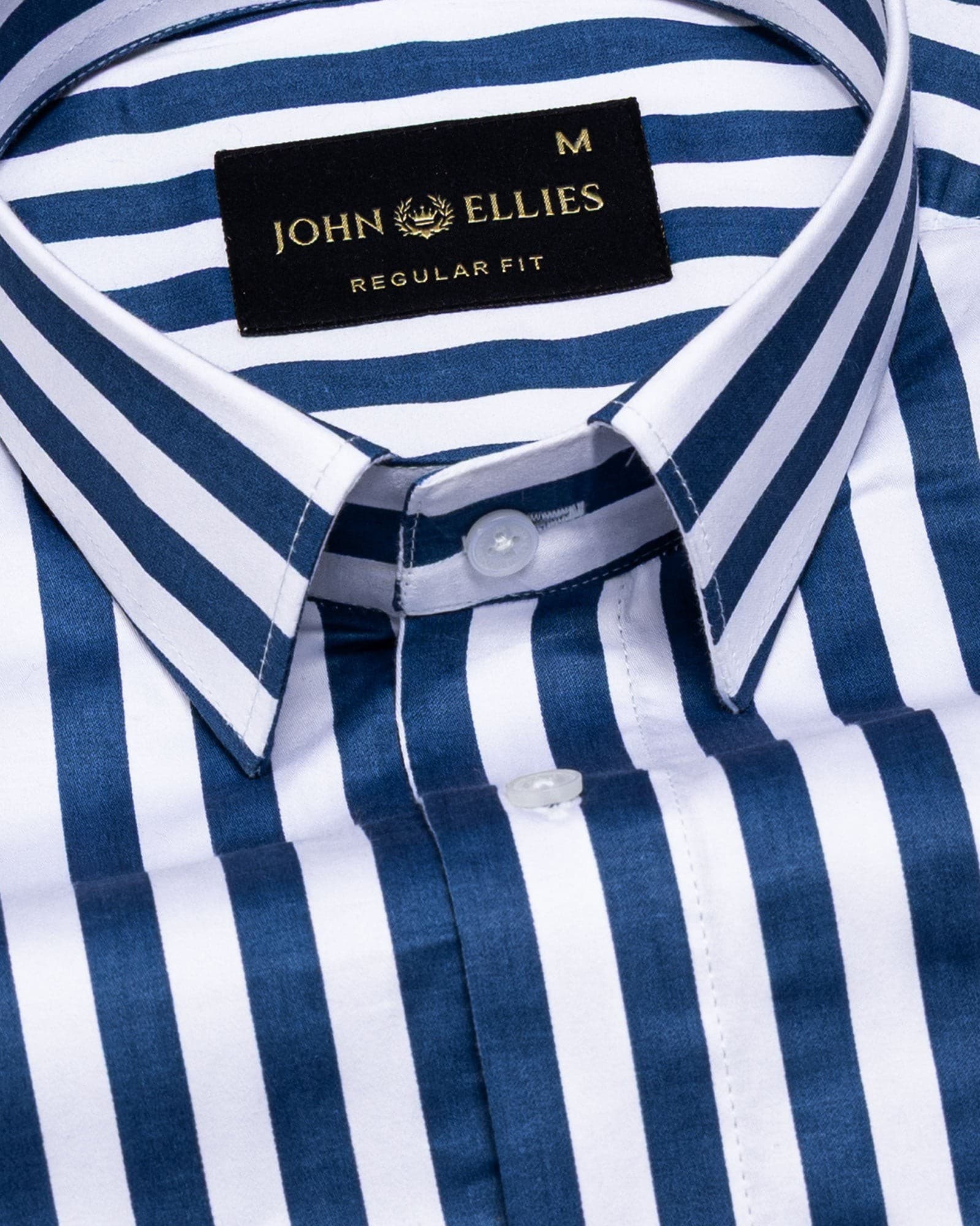 Holend Navy Blue Premium Cotton Stripes Shirt
