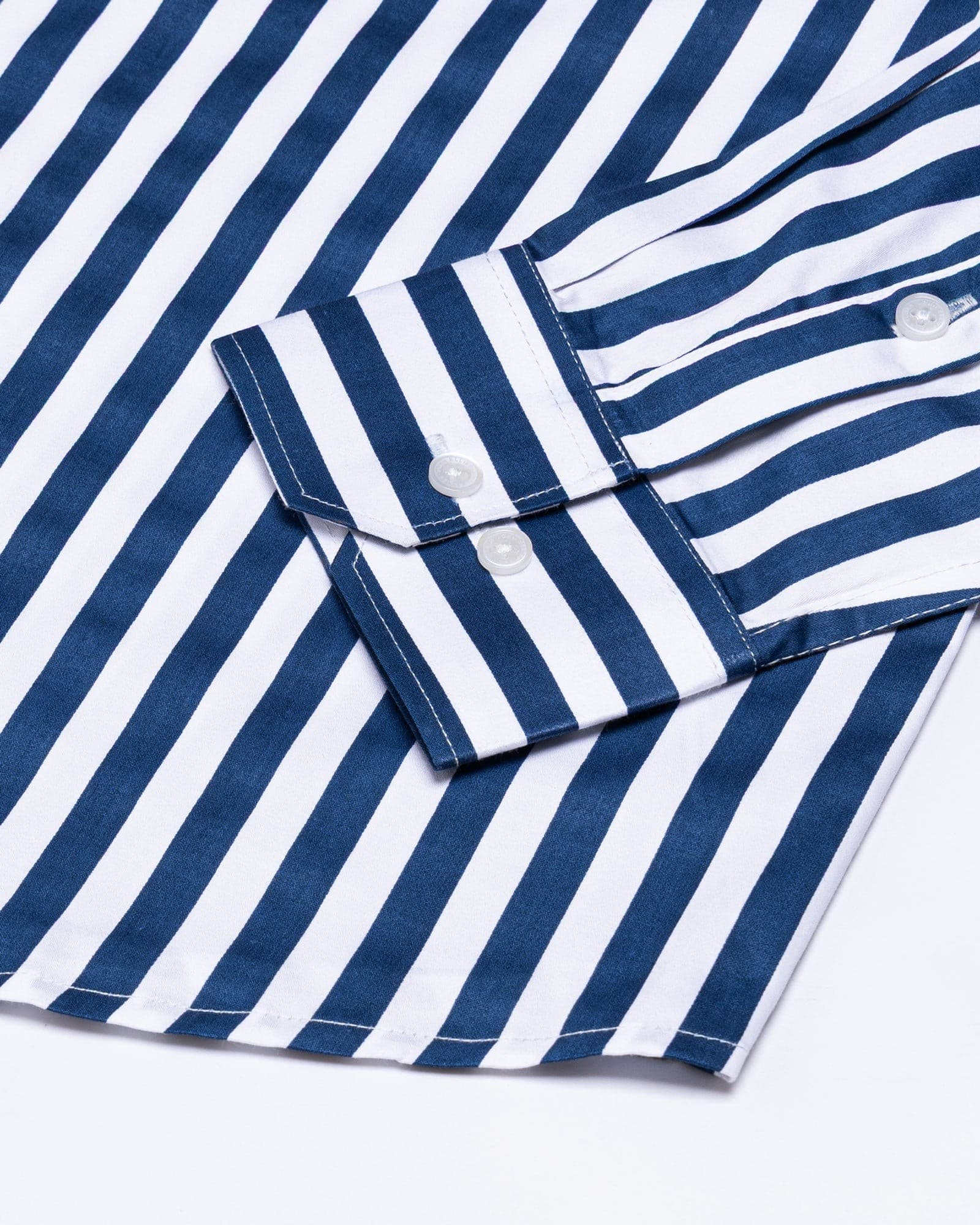 Holend Navy Blue Premium Cotton Stripes Shirt
