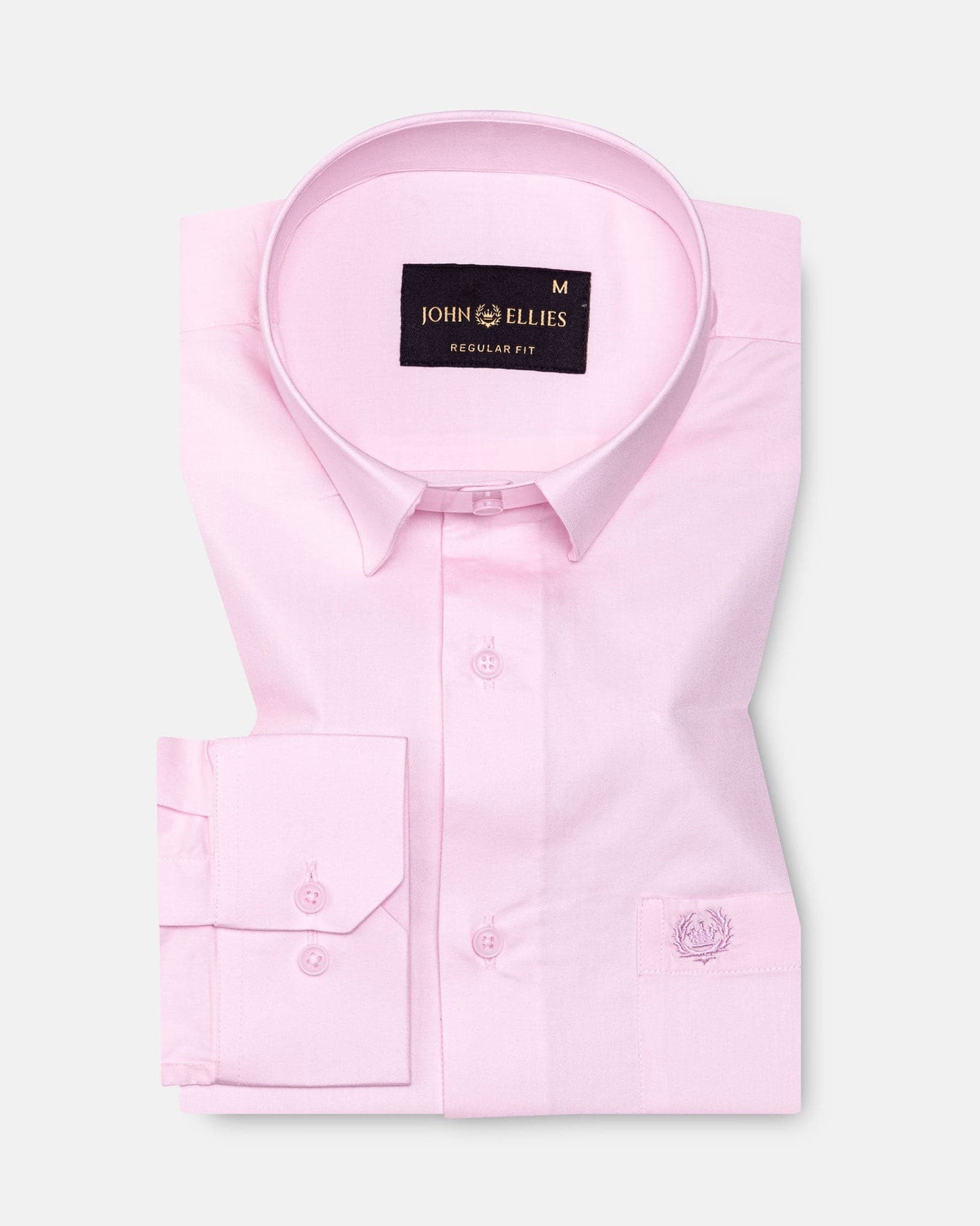 Zink Light Pink Plain Cotton Shirt