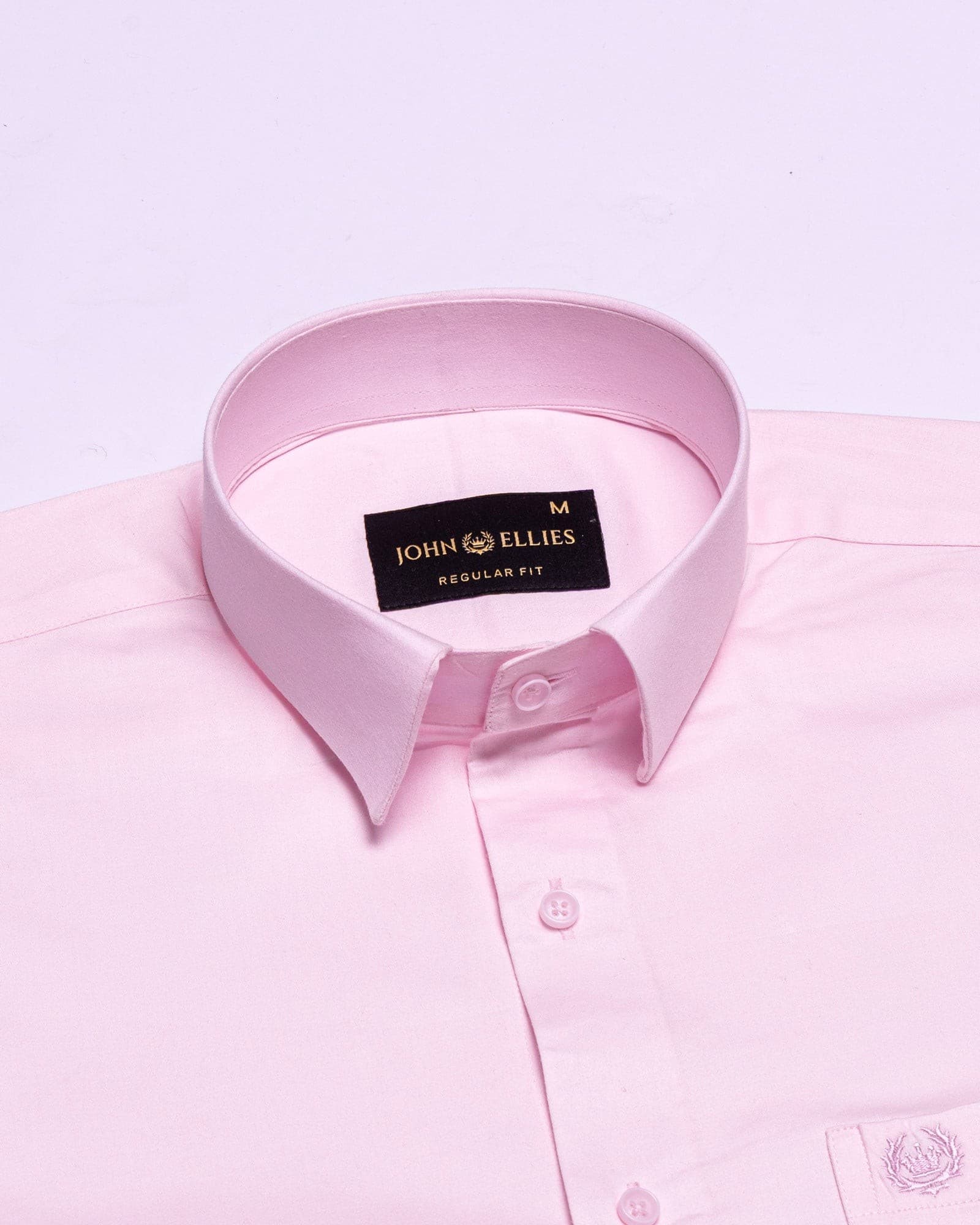 Zink Light Pink Plain Cotton Shirt