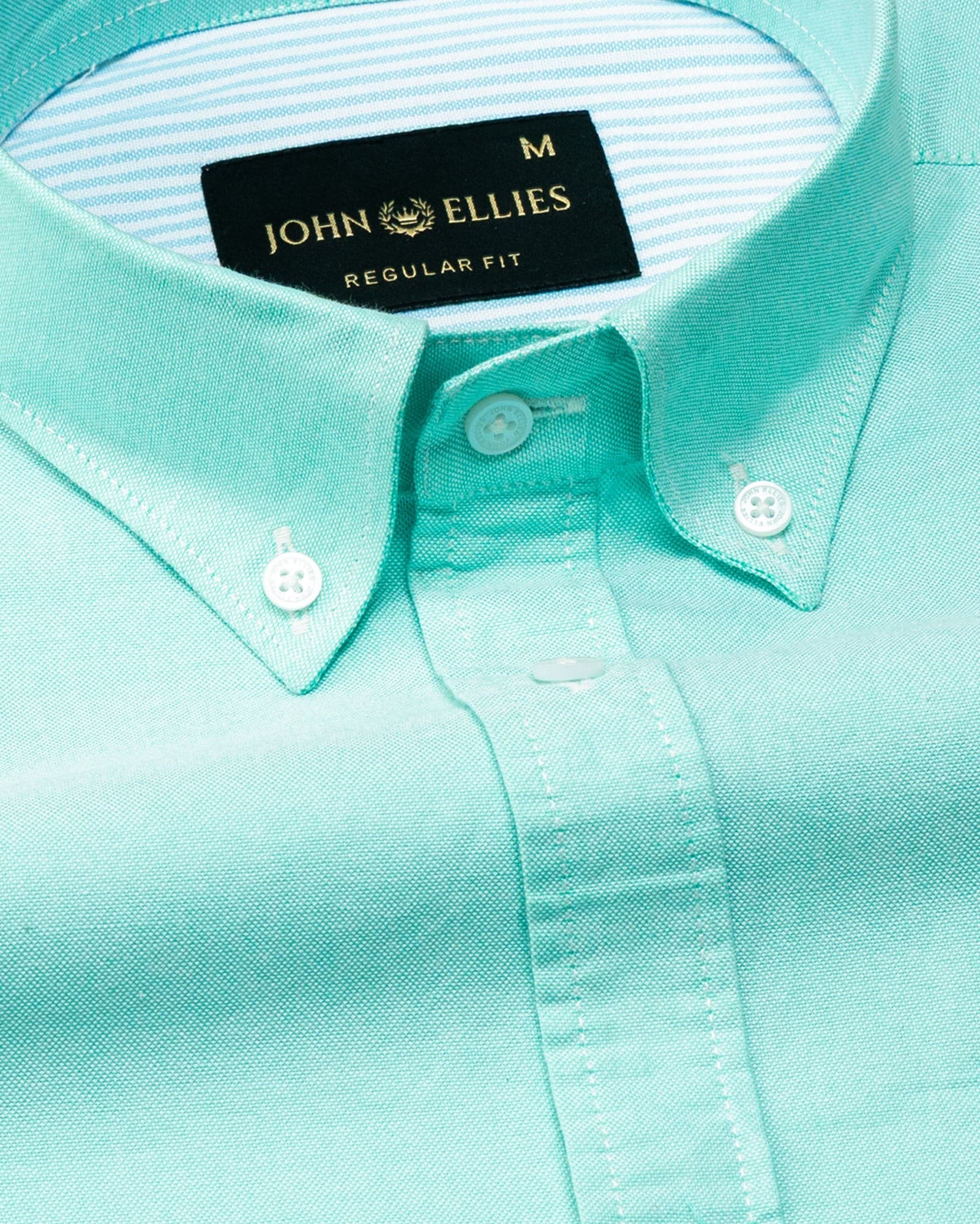Hicker Lime Button Down Plain Oxford Cotton Shirt