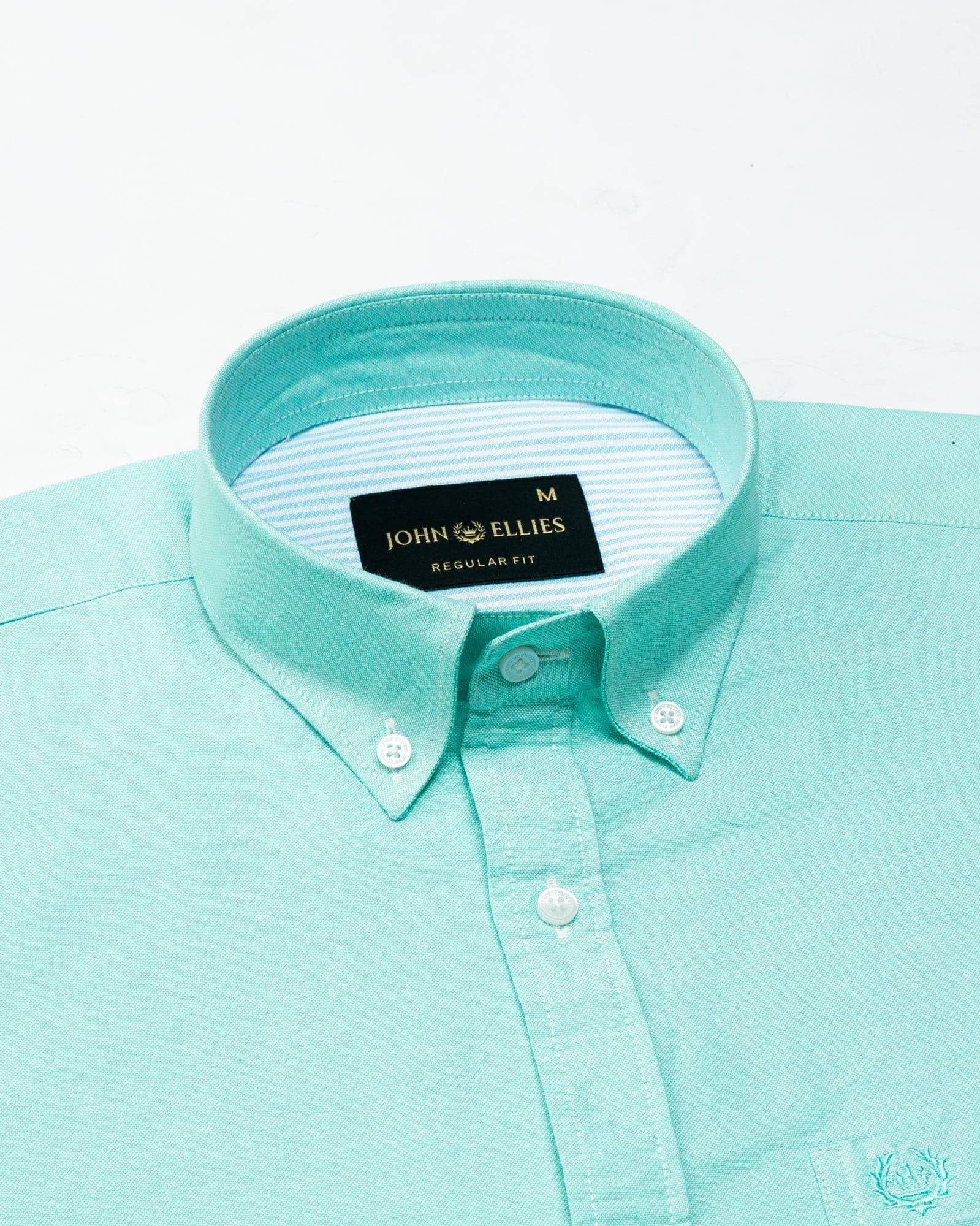 Hicker Lime Button Down Plain Oxford Cotton Shirt