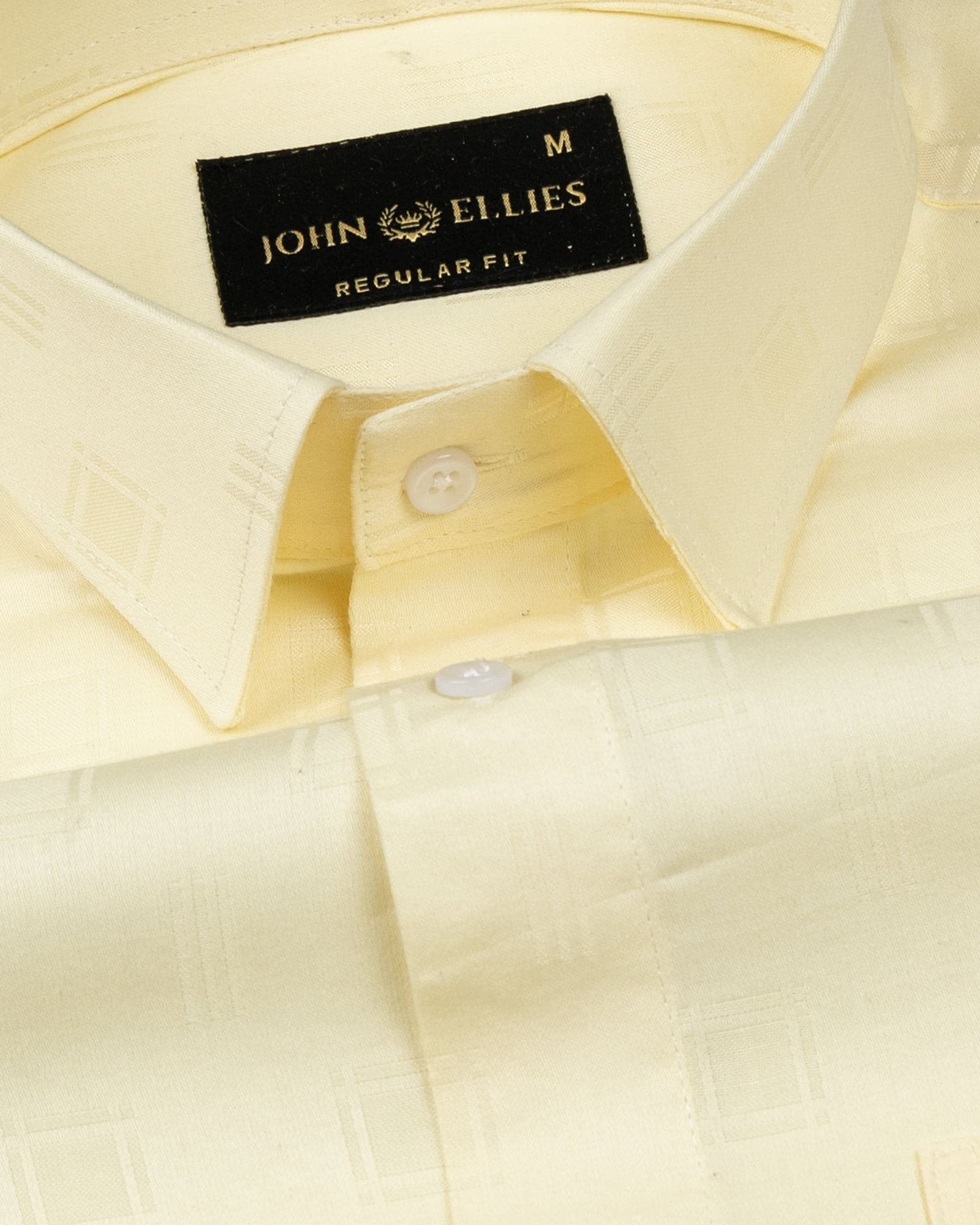 Agnes Yellow Textured Cotton Shirt