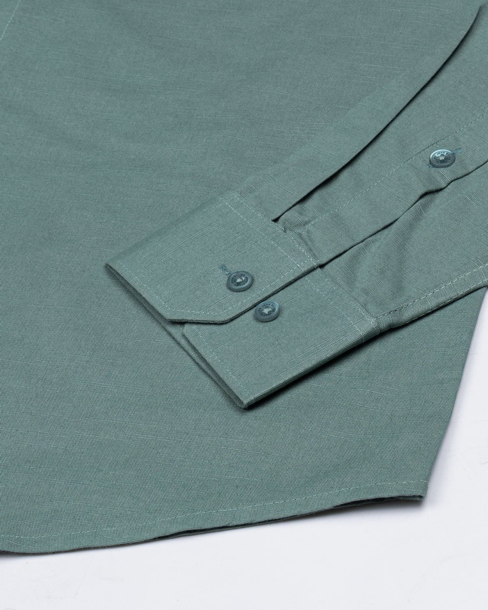 Amess Olive Plain Linen Shirt