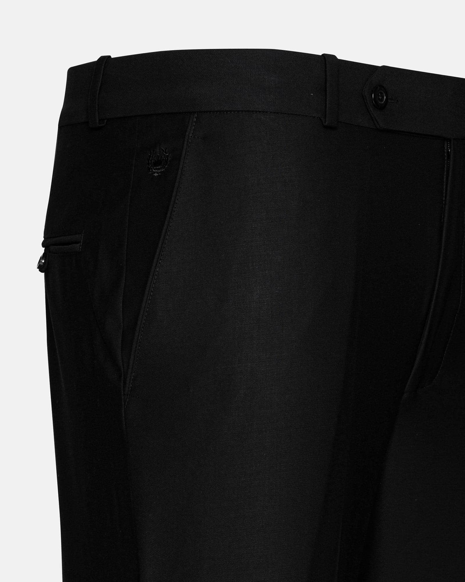 Madls Black Plain Formal Cotton Pant