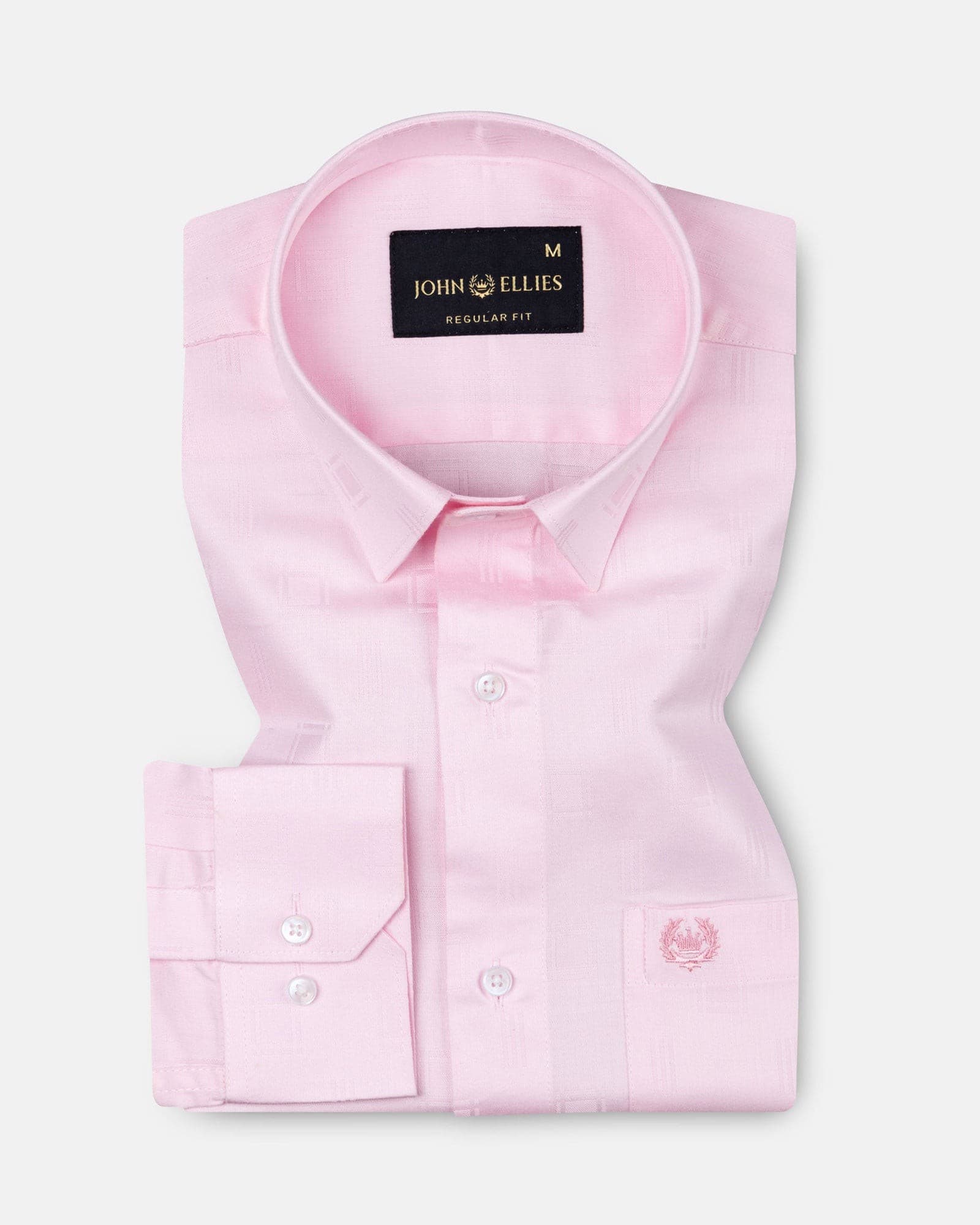 Agnes Light Pink Textured Cotton Shirt