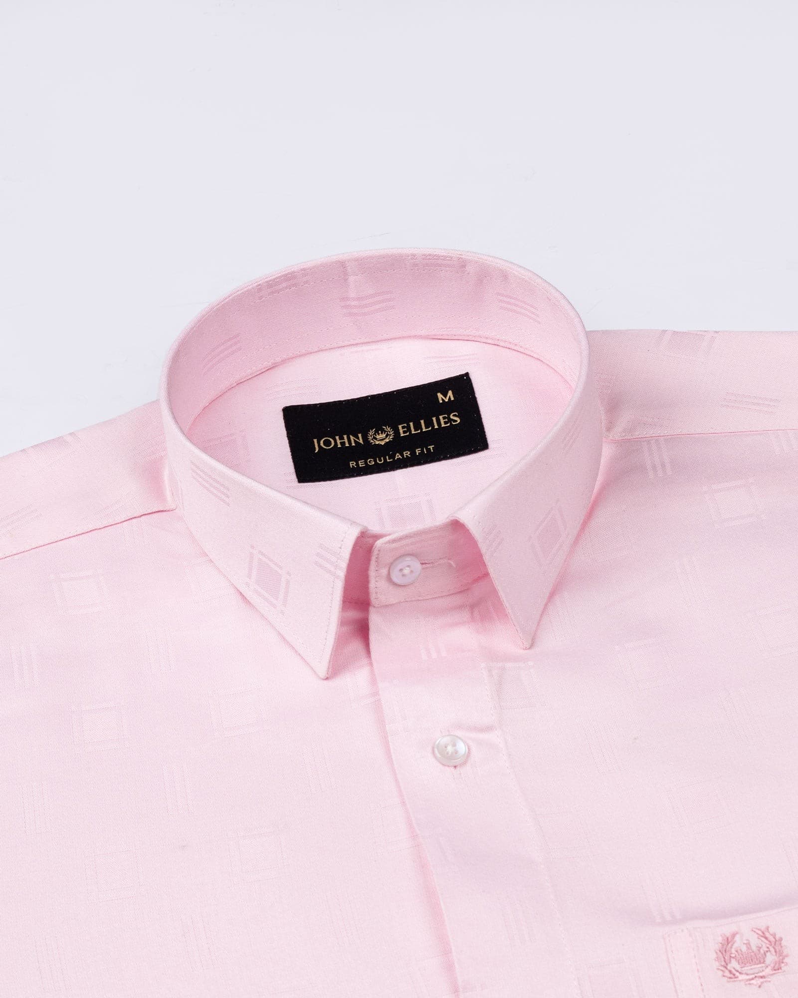Agnes Light Pink Textured Cotton Shirt