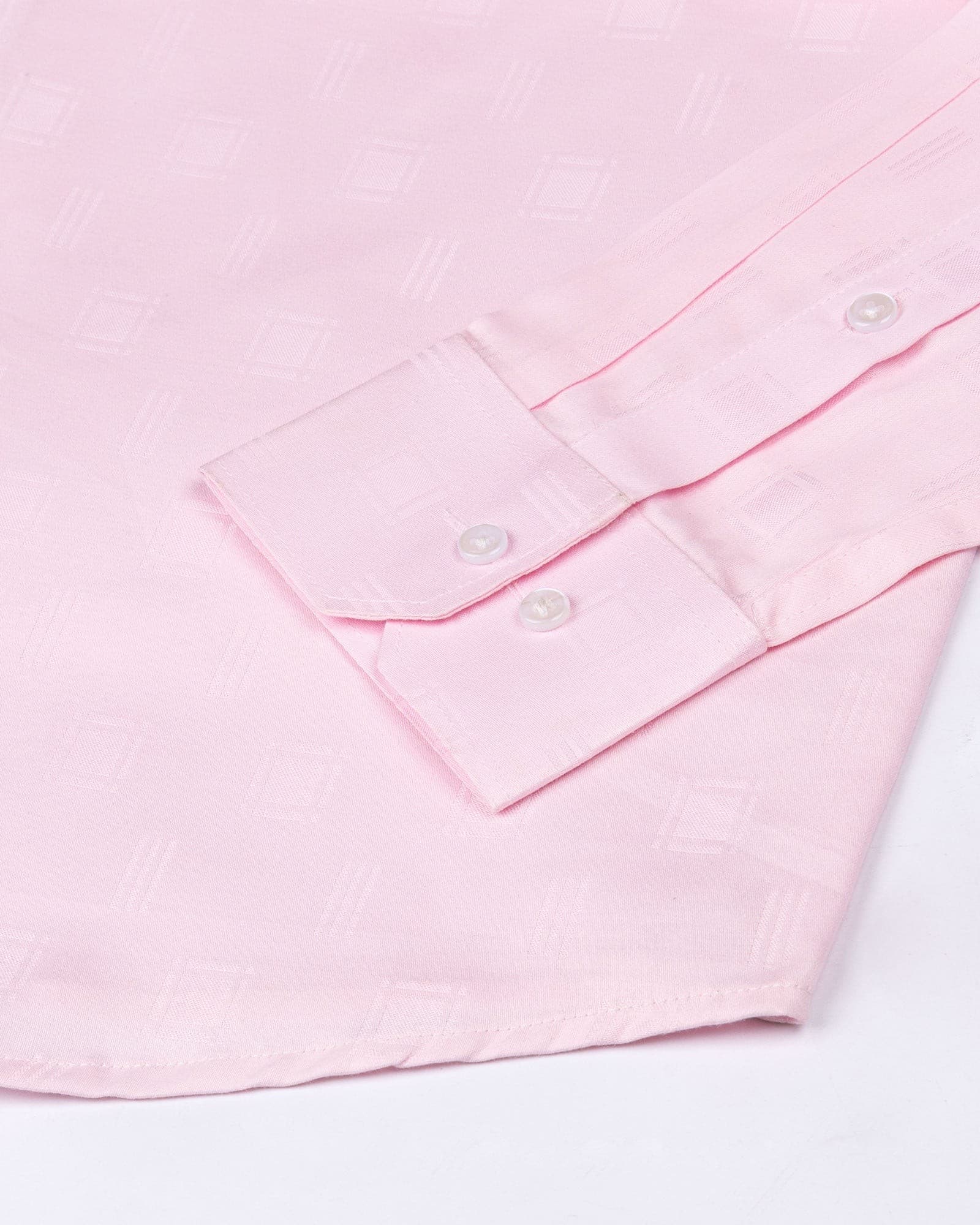 Agnes Light Pink Textured Cotton Shirt