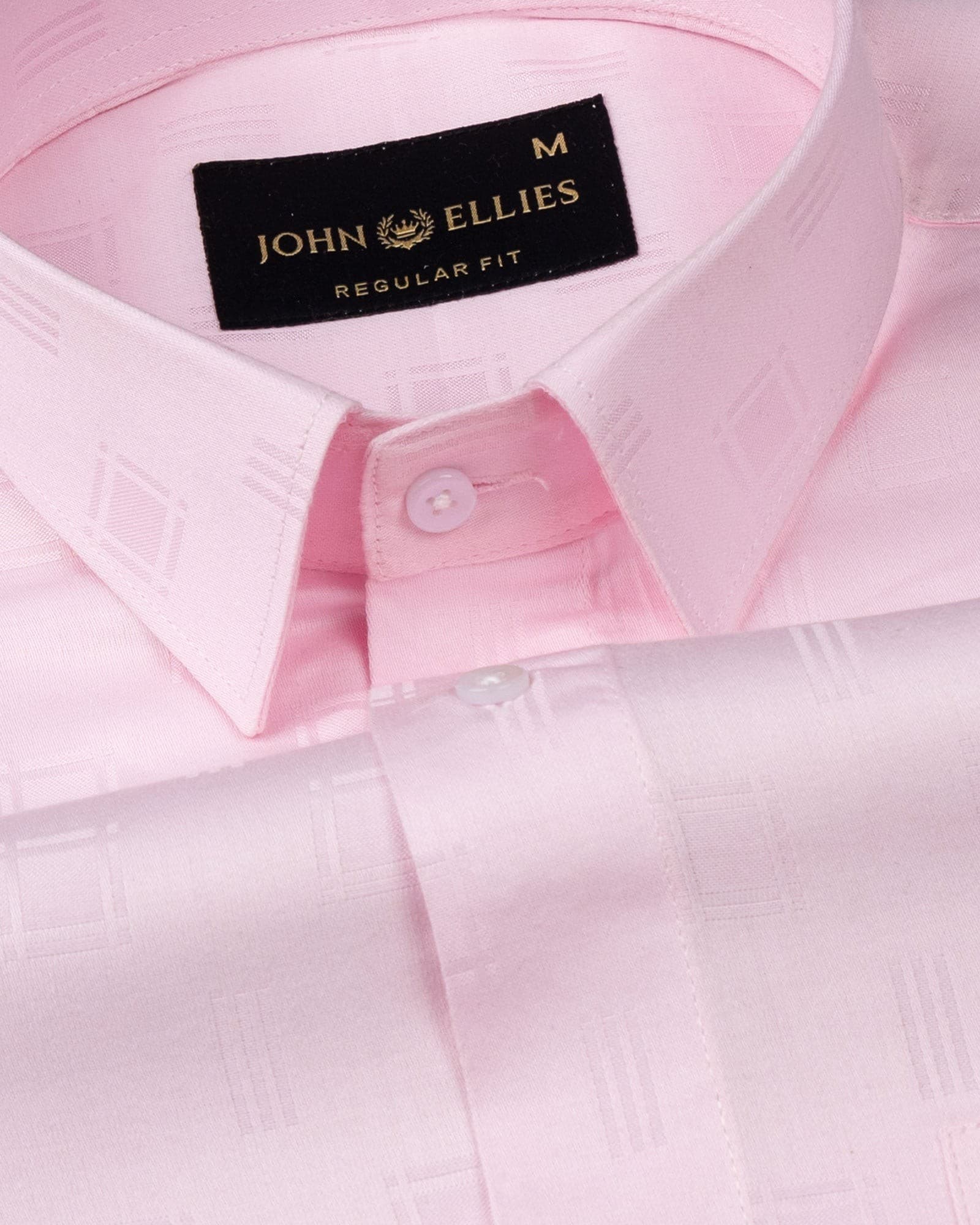Agnes Light Pink Textured Cotton Shirt