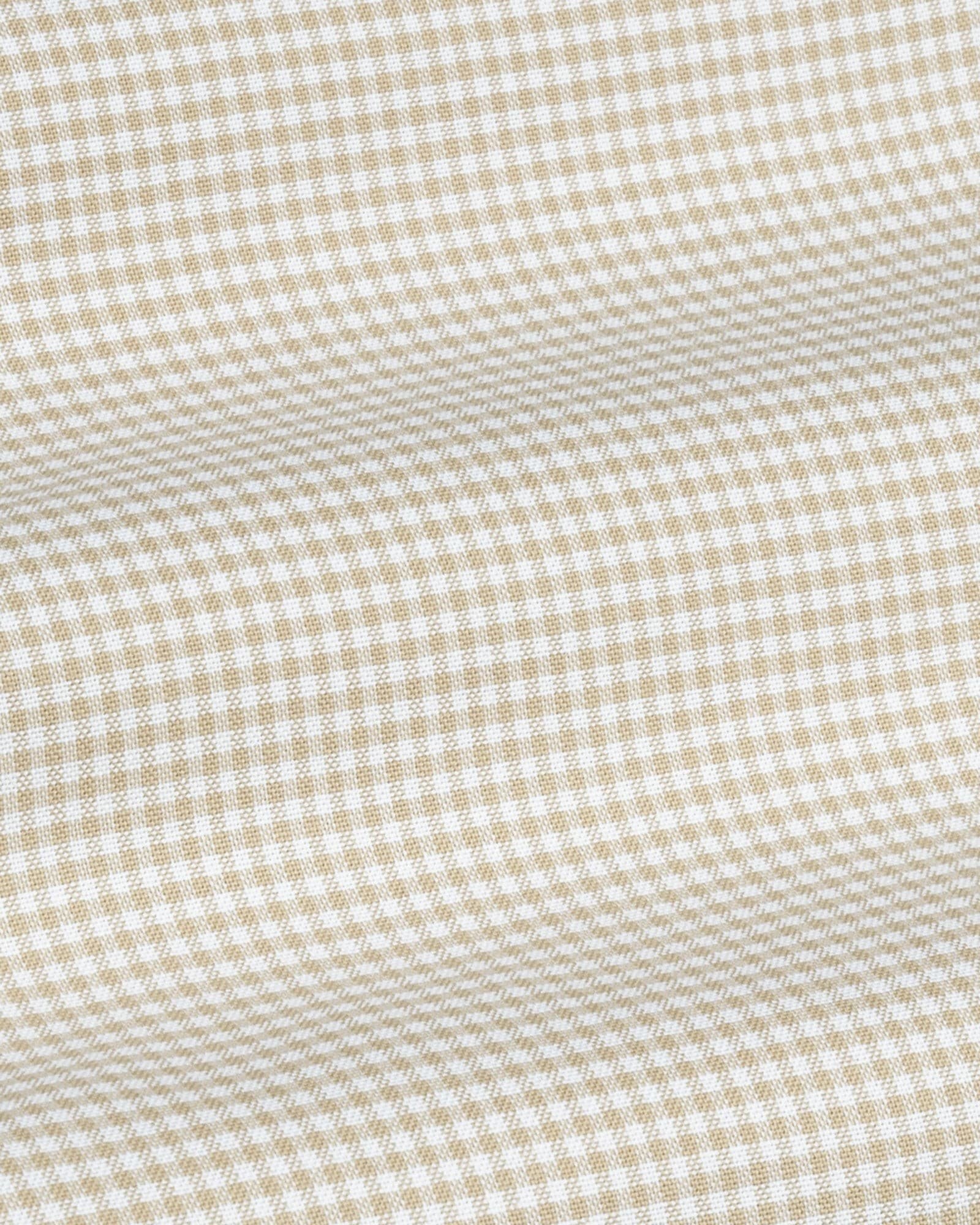 Hazel Beige Check Button Down Oxford Cotton Shirt