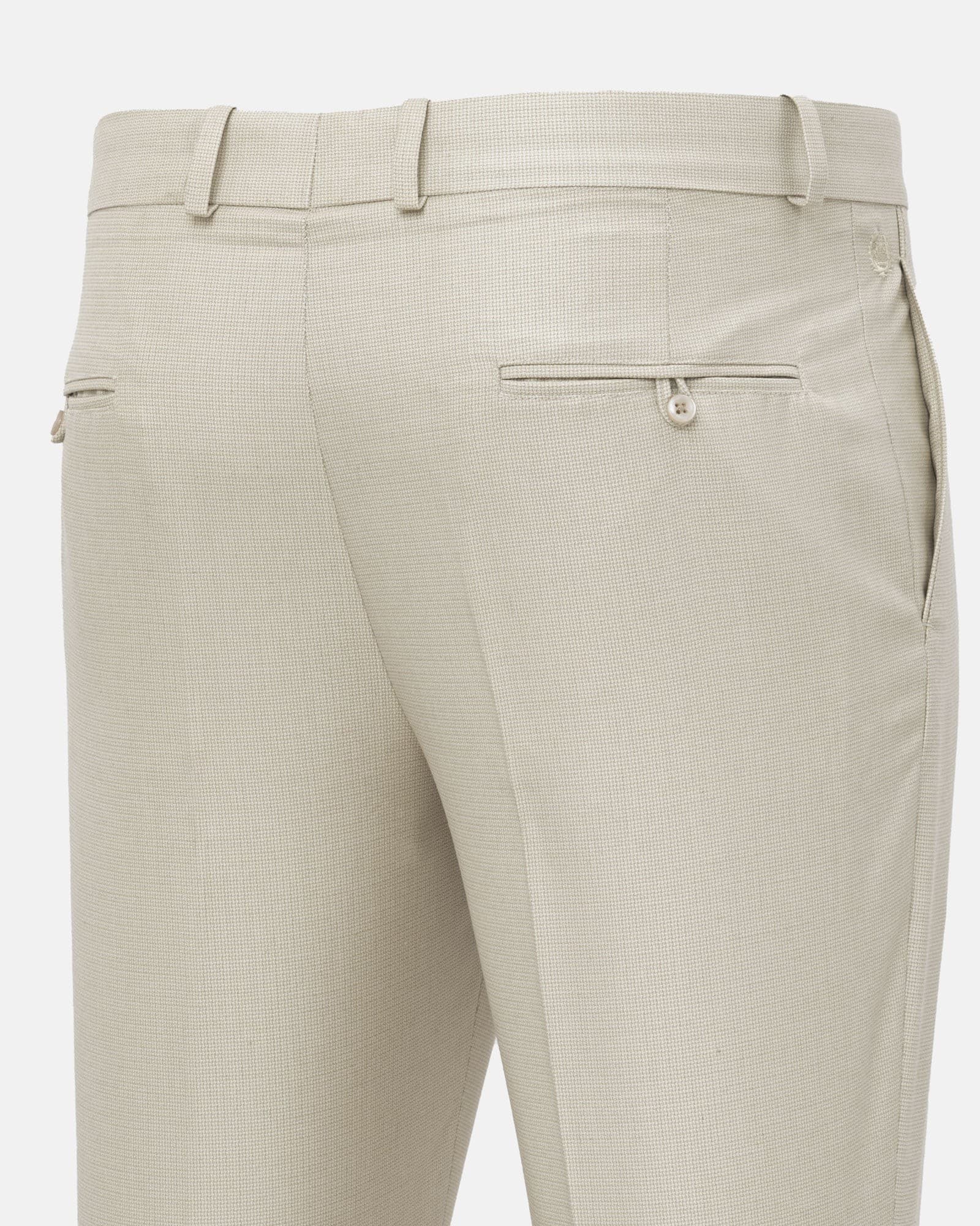 Mance Cream Textured Formal Cotton Pant