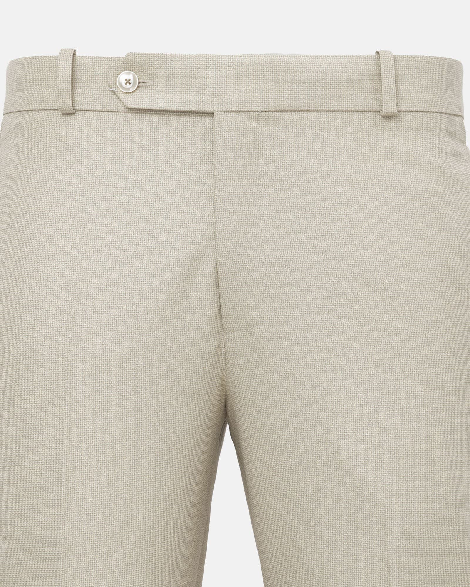 Mance Cream Textured Formal Cotton Pant