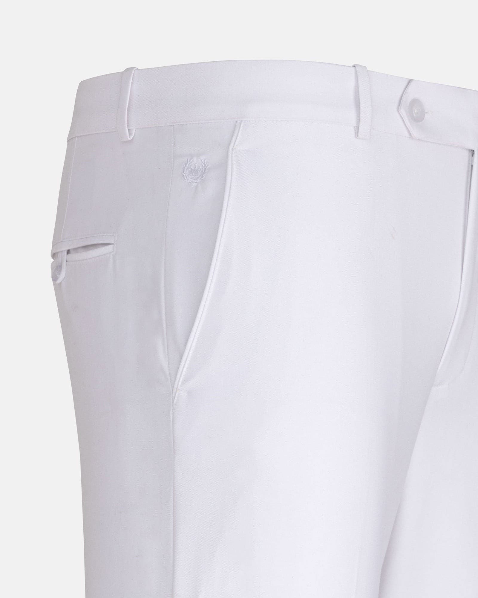 Brant White Formal Cotton Pant