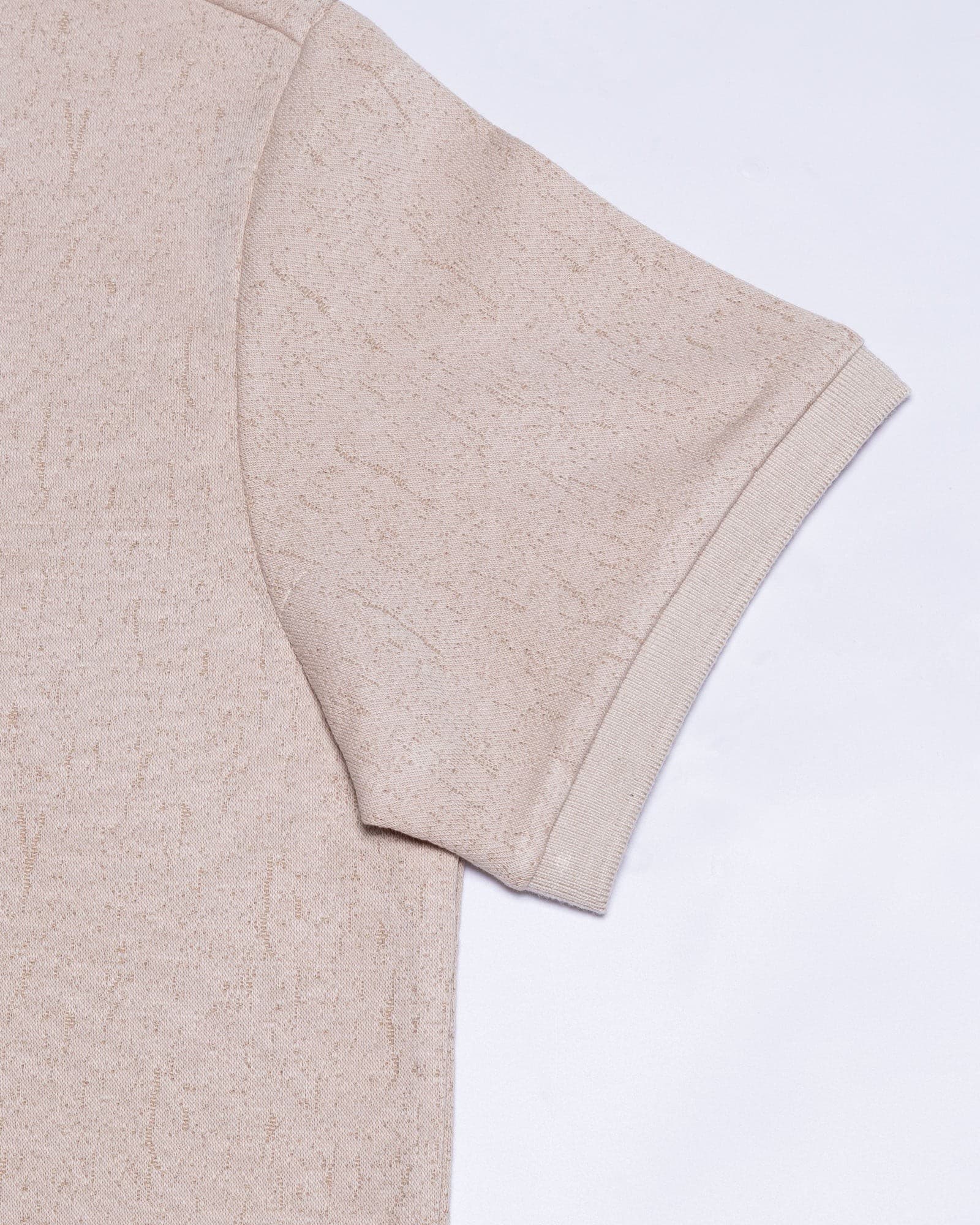 Persien Cream Cotton Textured Polo T-Shirt