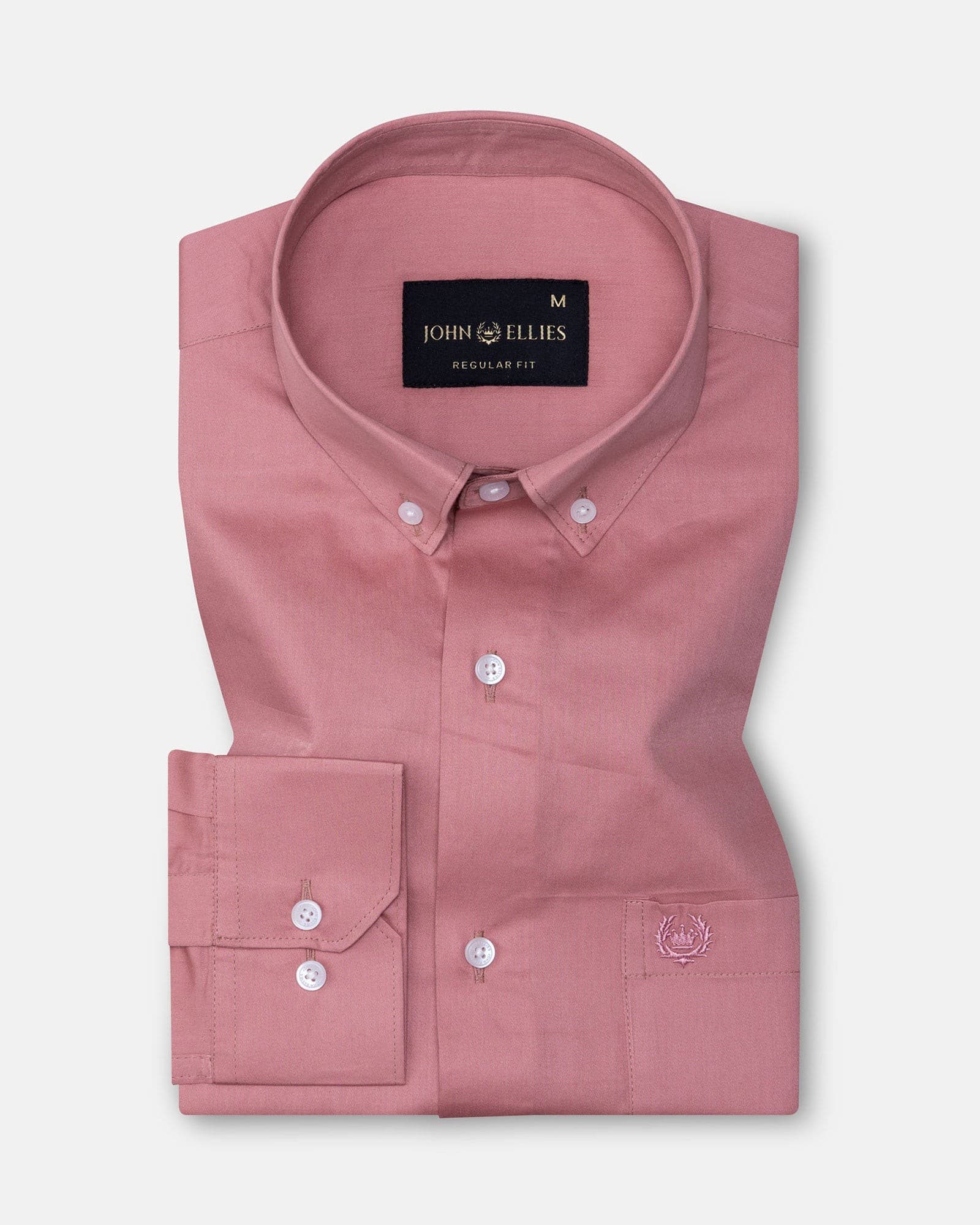 Griphen Pink Plain Button Down Cotton Shirt
