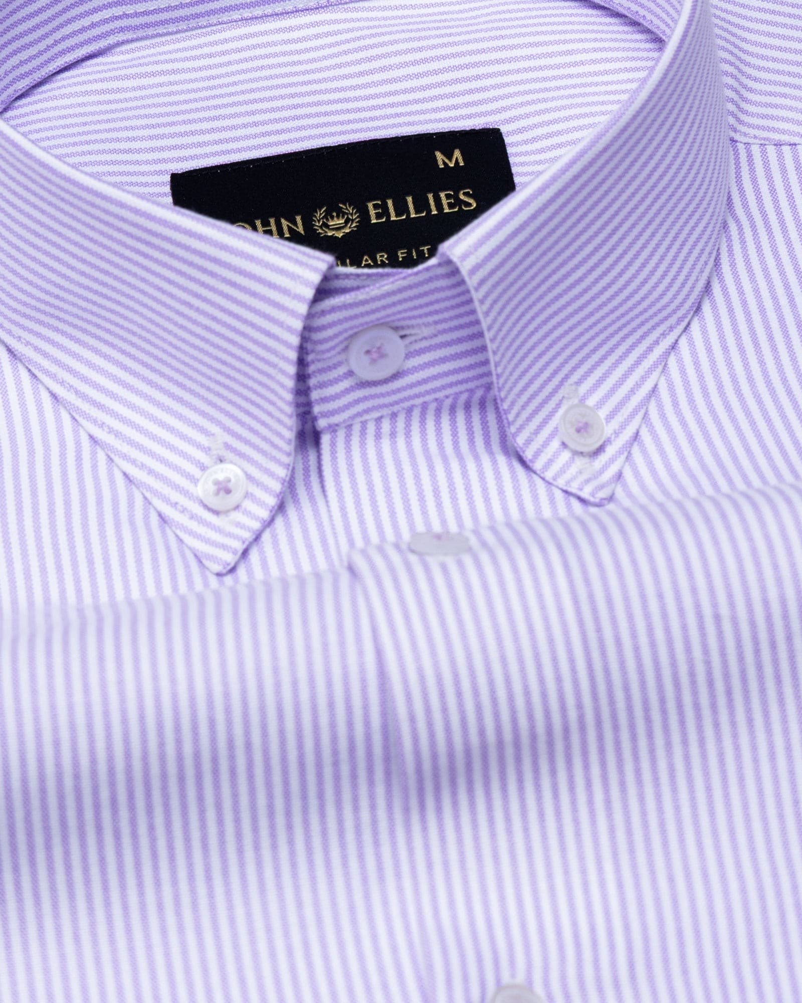 Zanrix Lavender Stripe Button Down Oxford Cotton Shirt