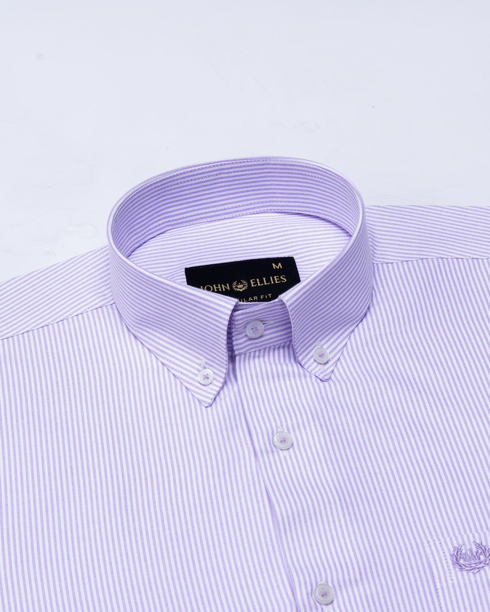 Zanrix Lavender Stripe Button Down Oxford Cotton Shirt