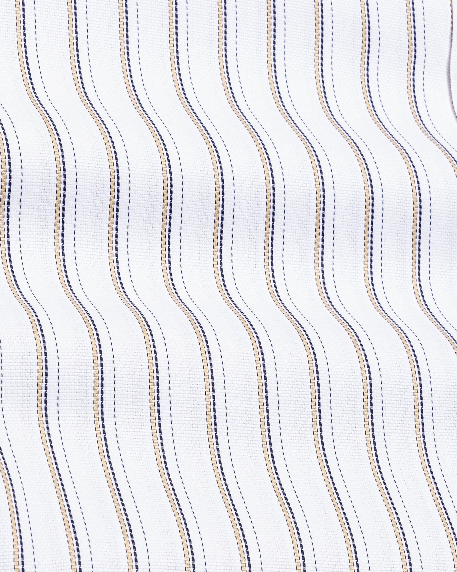 Edific Cream Stripes Cotton Shirt