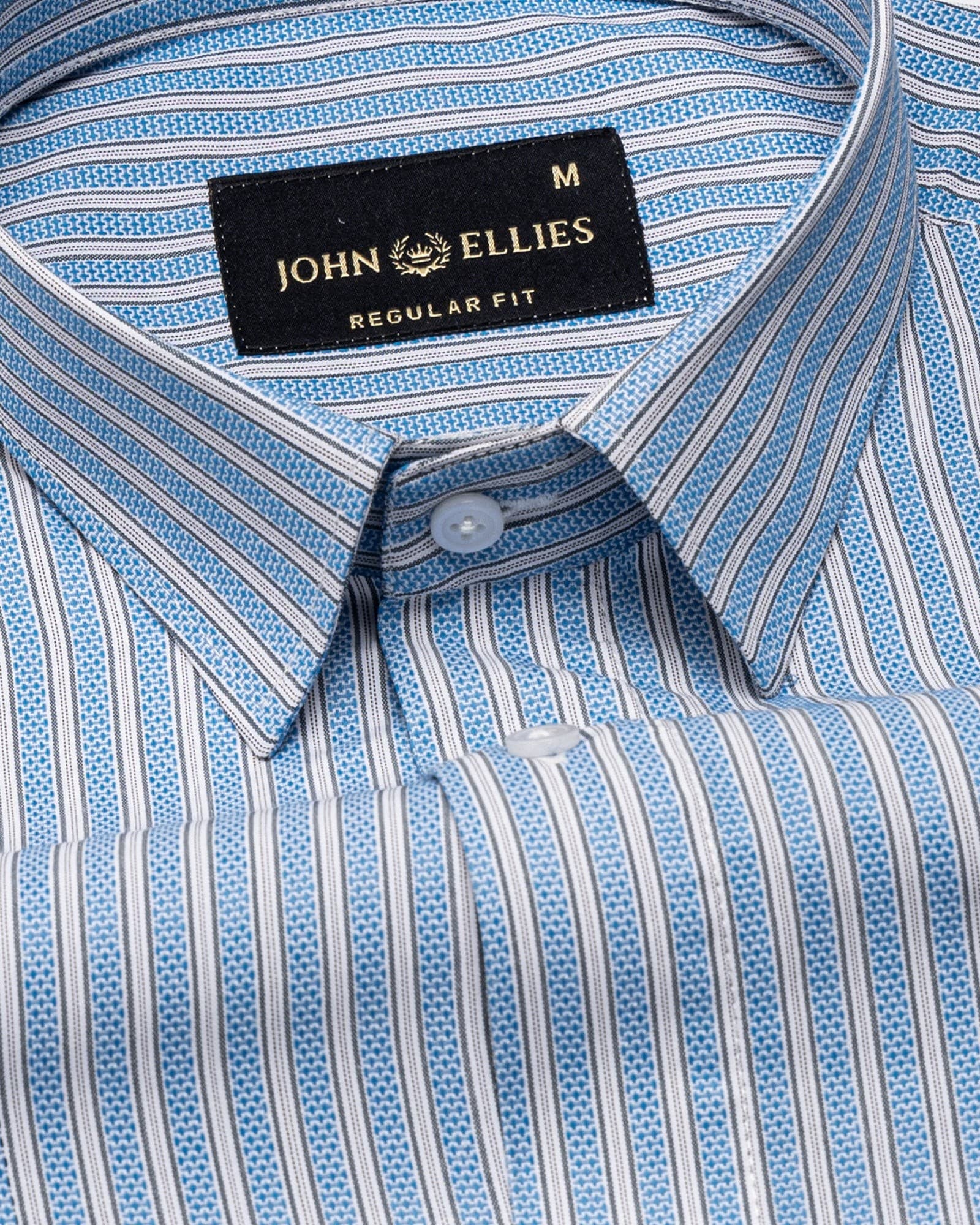 Edific Blue Stripes Cotton Shirt