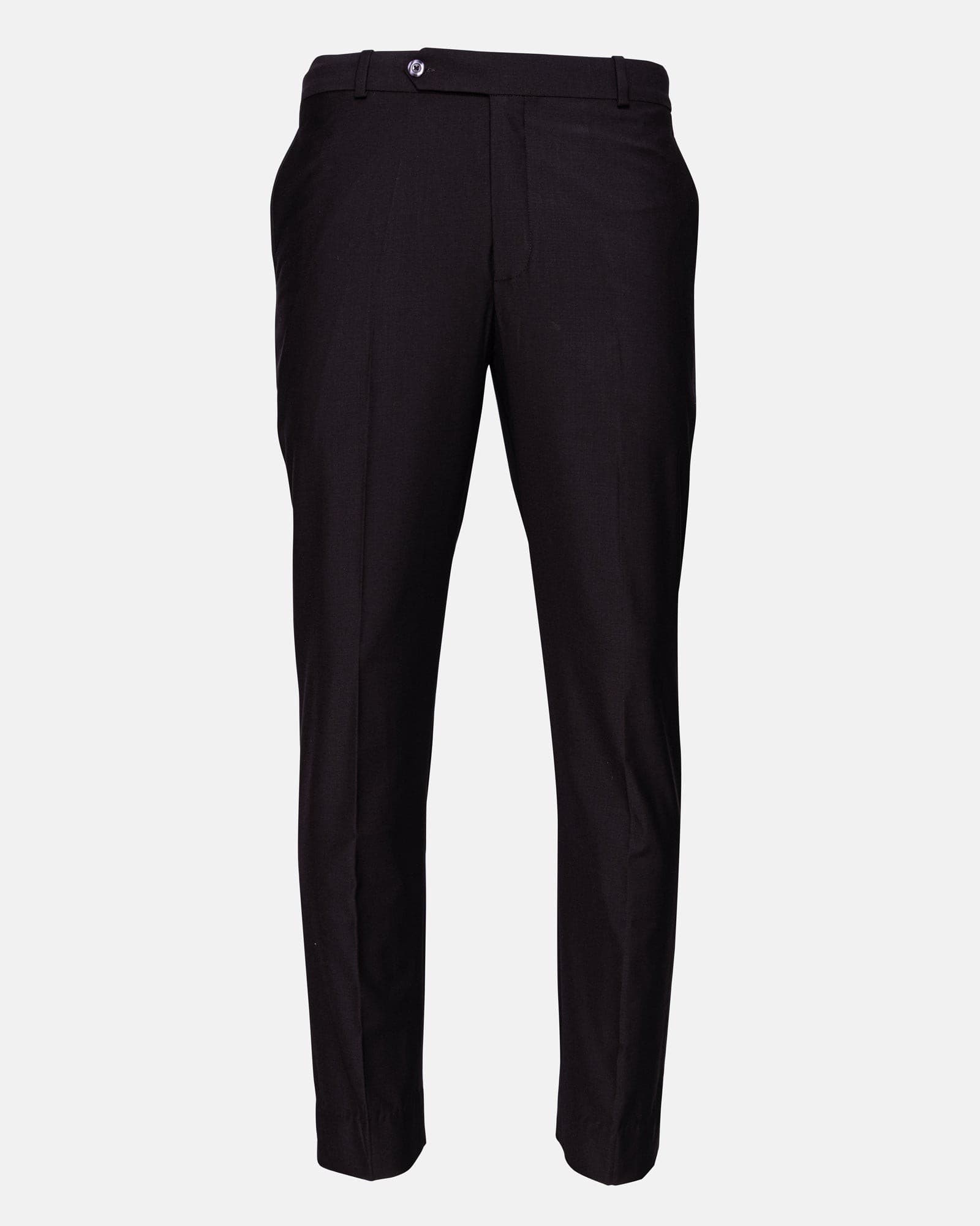 Madls Dark Purple Plain Formal Cotton Pant
