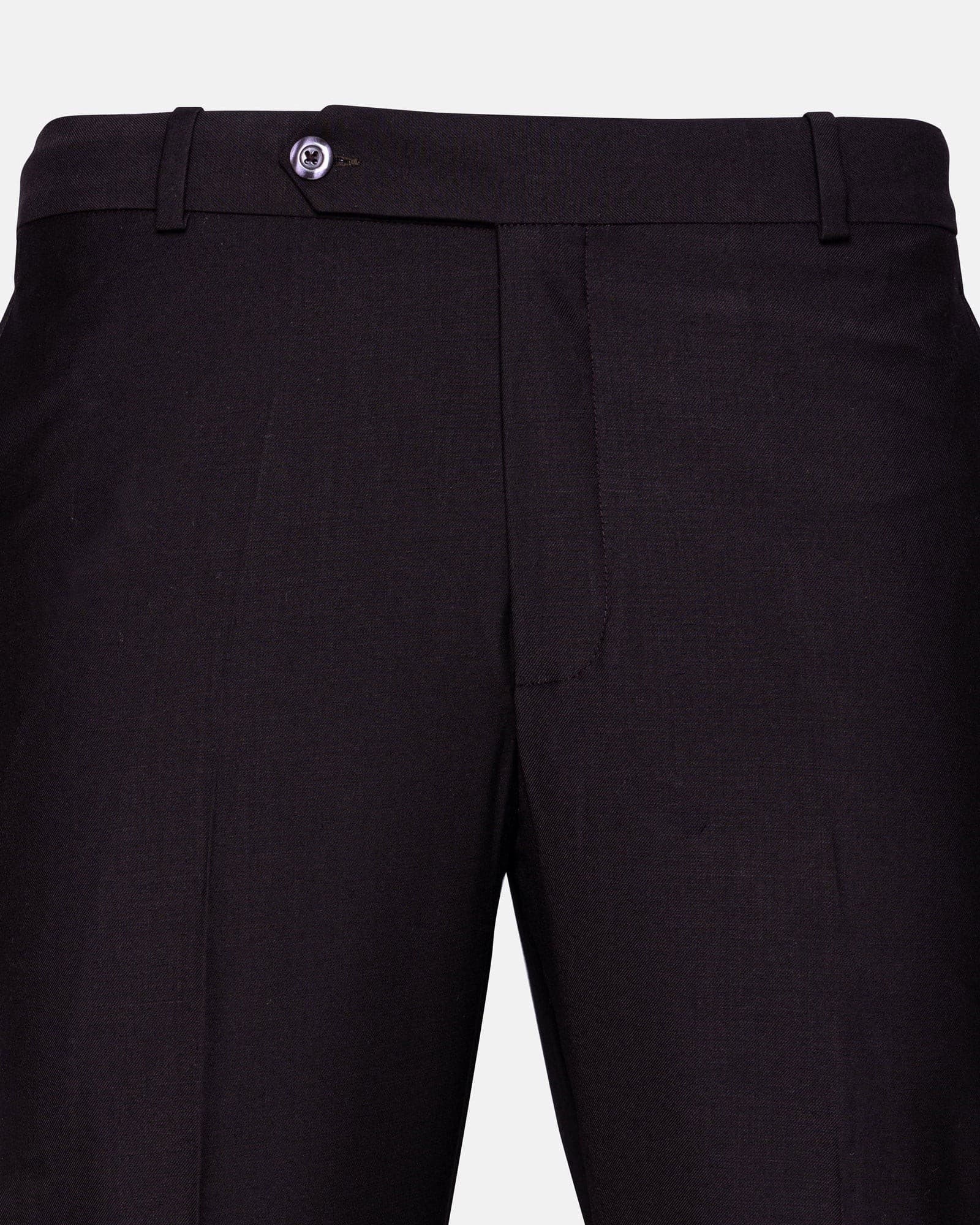 Madls Dark Purple Plain Formal Cotton Pant