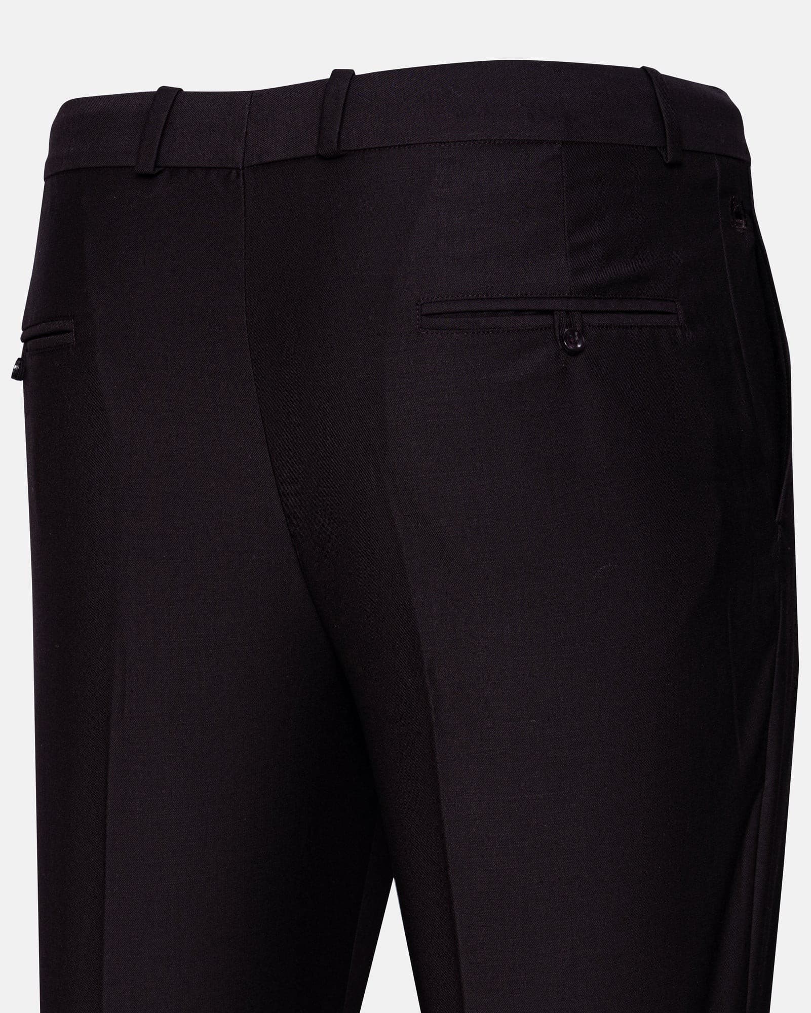 Madls Dark Purple Plain Formal Cotton Pant