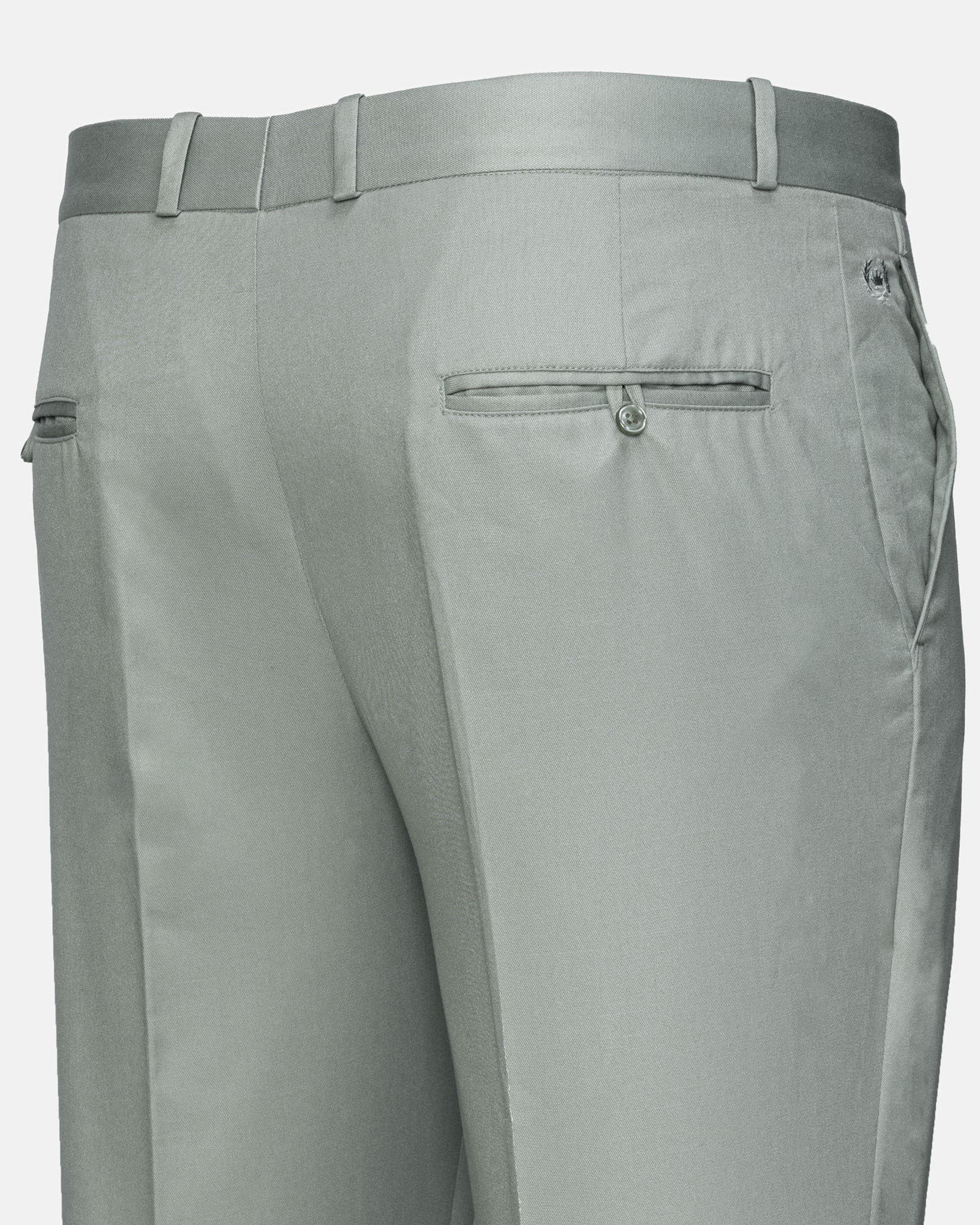 Canes Light Olive Plain Formal Cotton Pant