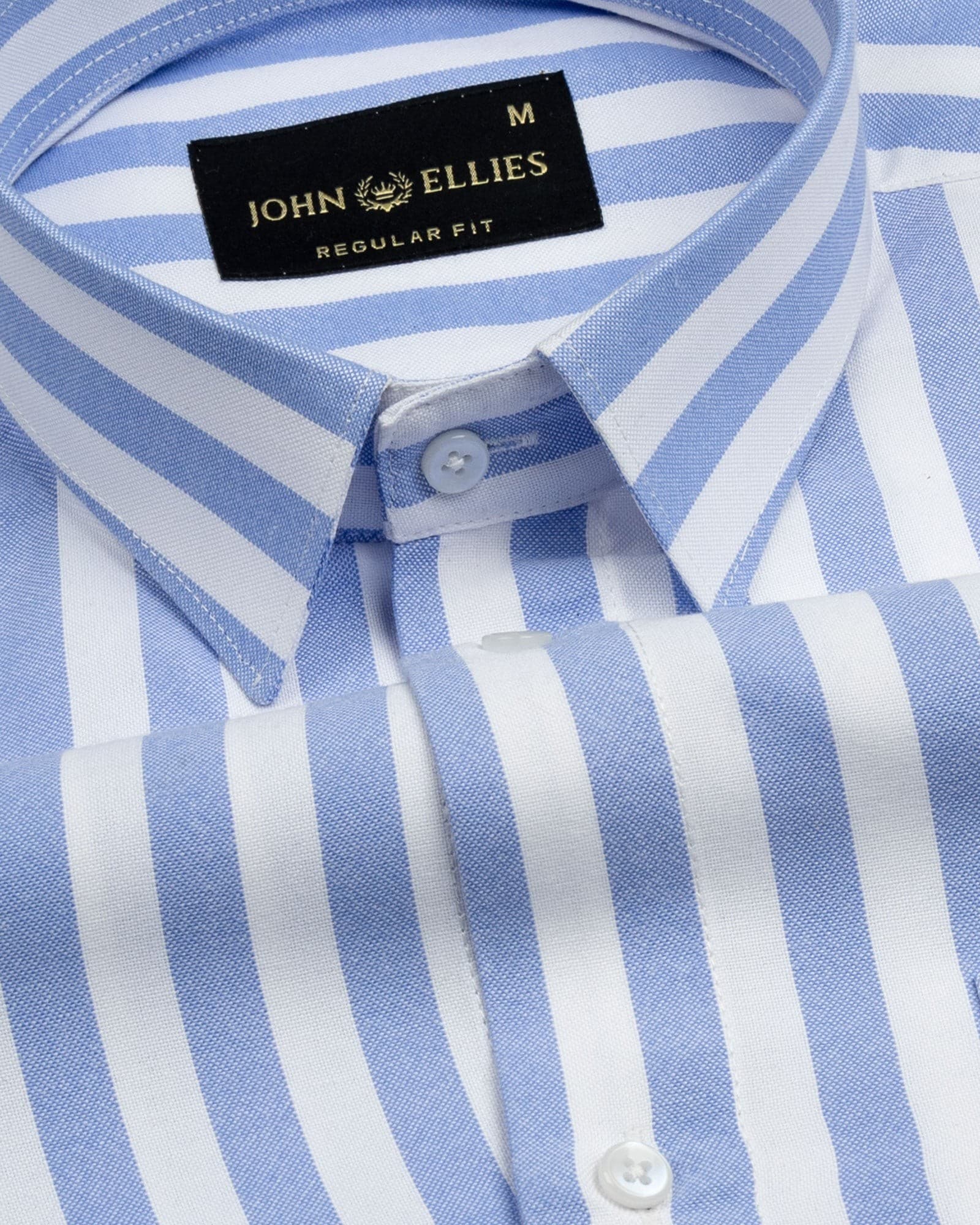 Layt Blue Stripes Oxford Cotton Shirt