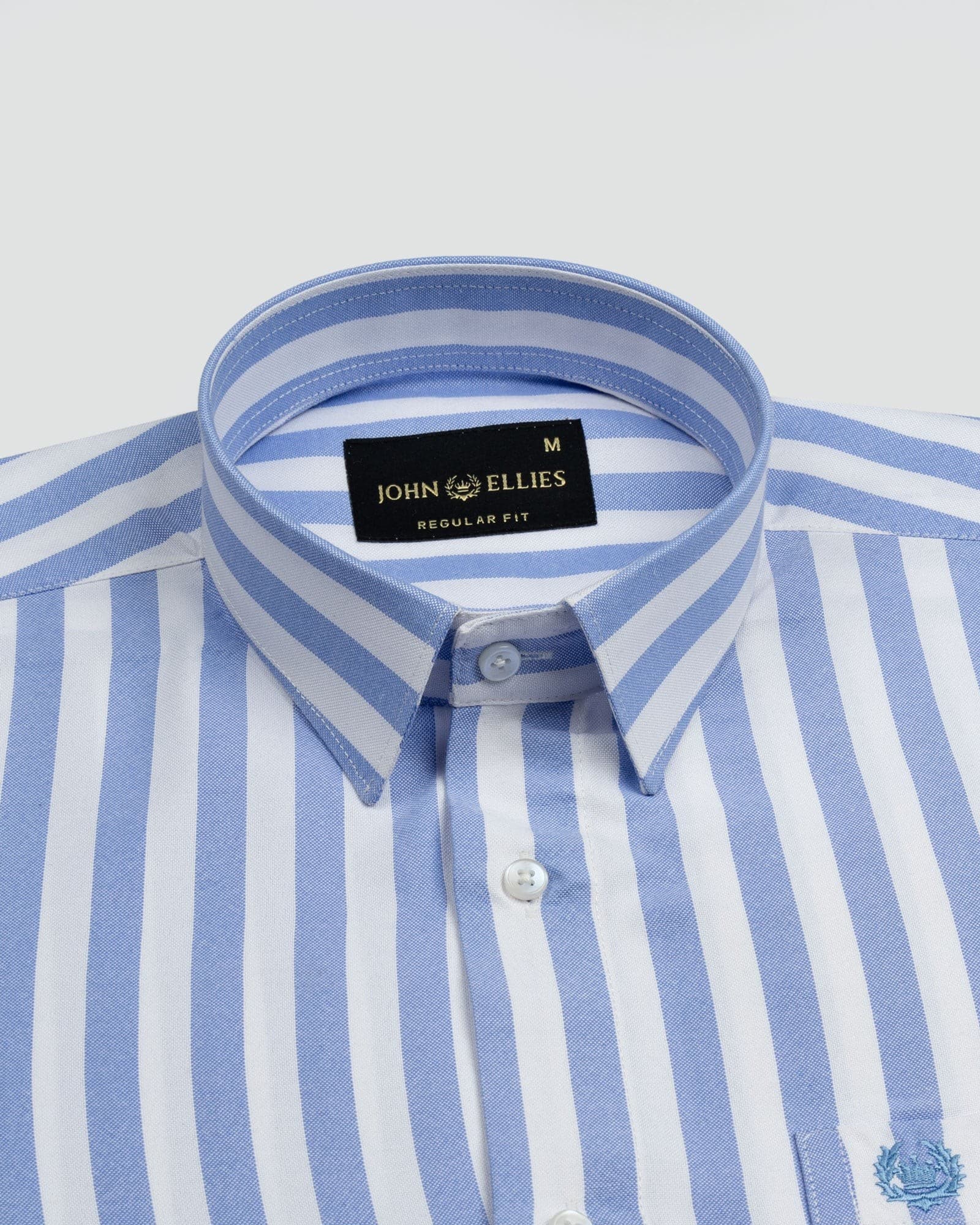 Layt Blue Stripes Oxford Cotton Shirt